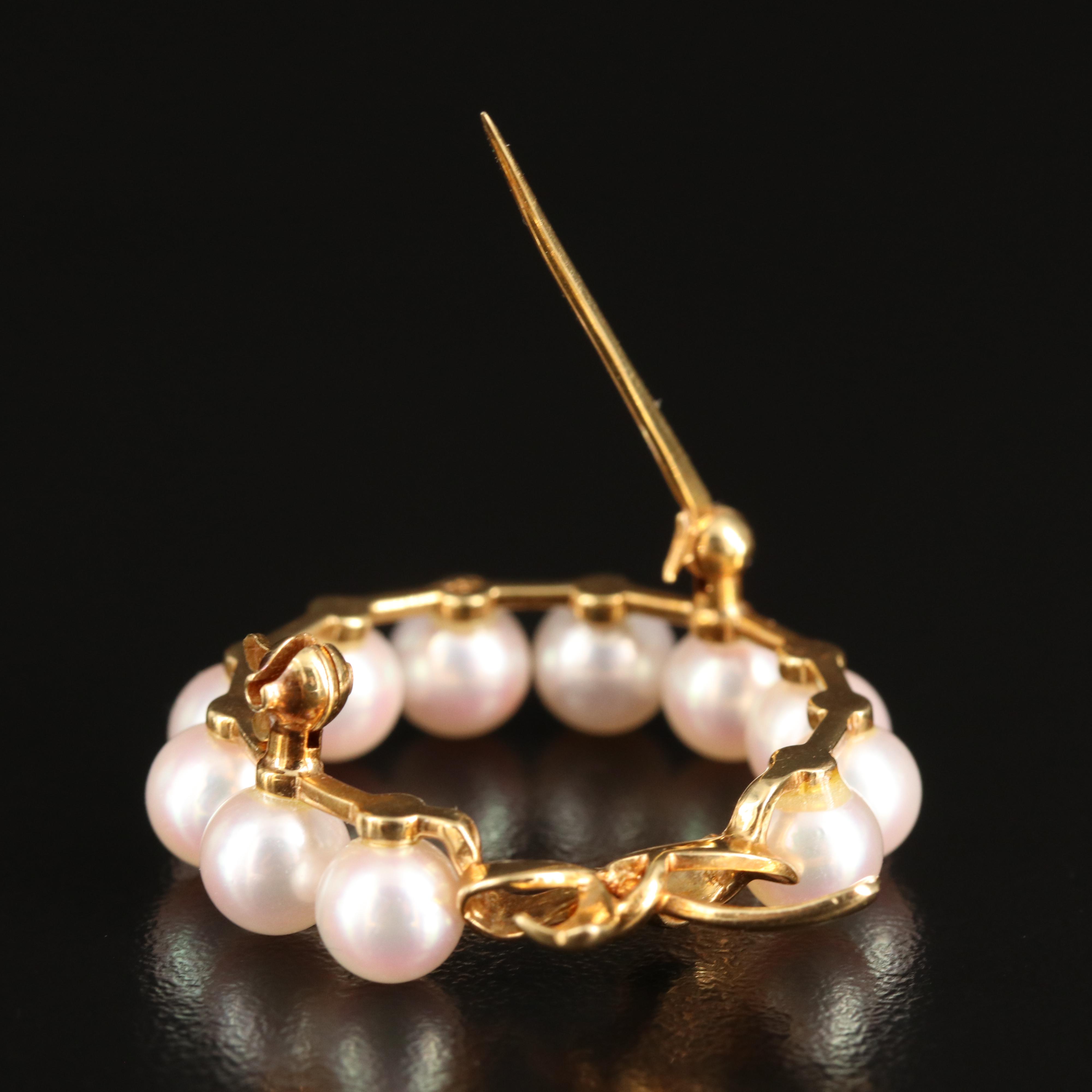 Mikimoto 18K Pearl Wreath Brooch