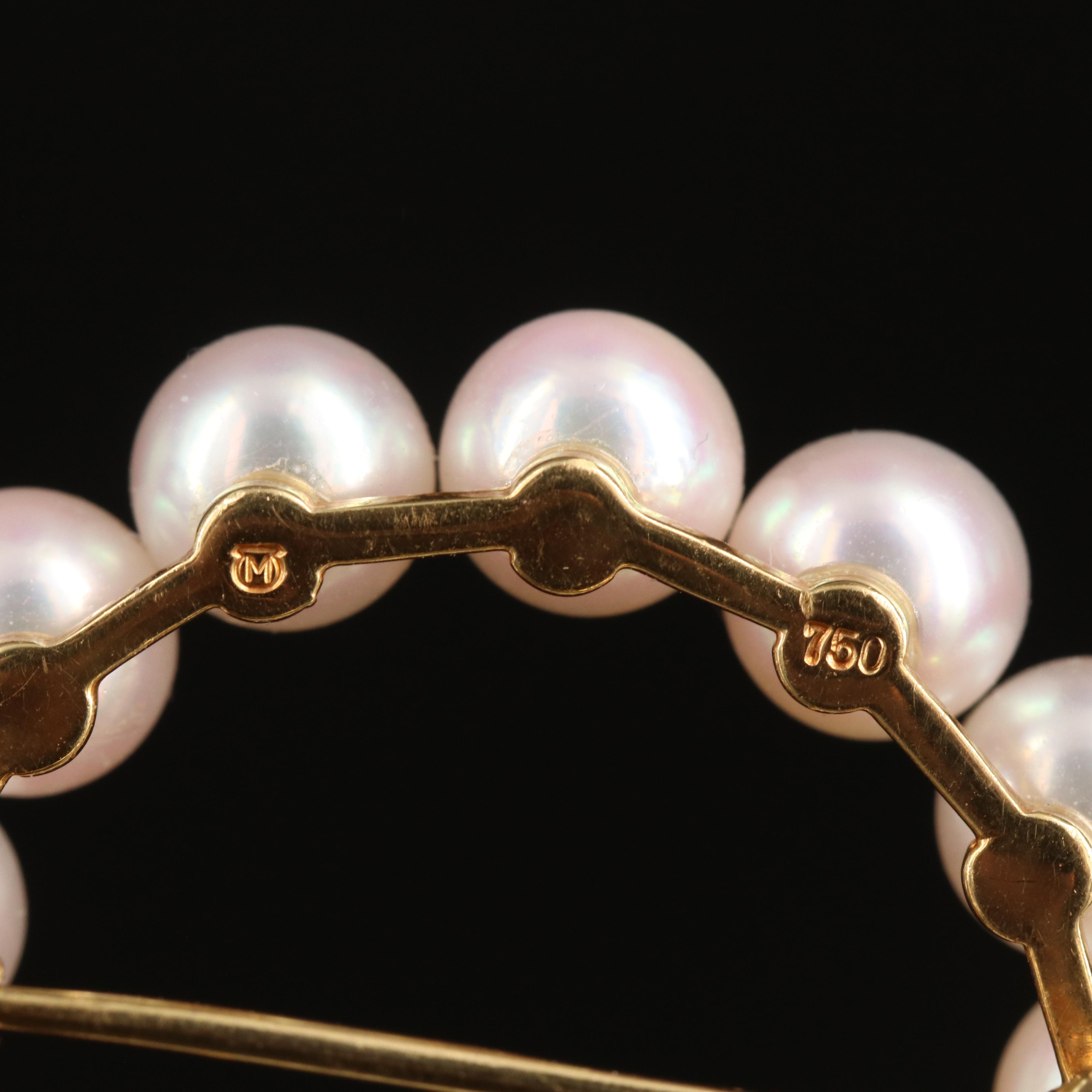 Mikimoto 18K Pearl Wreath Brooch