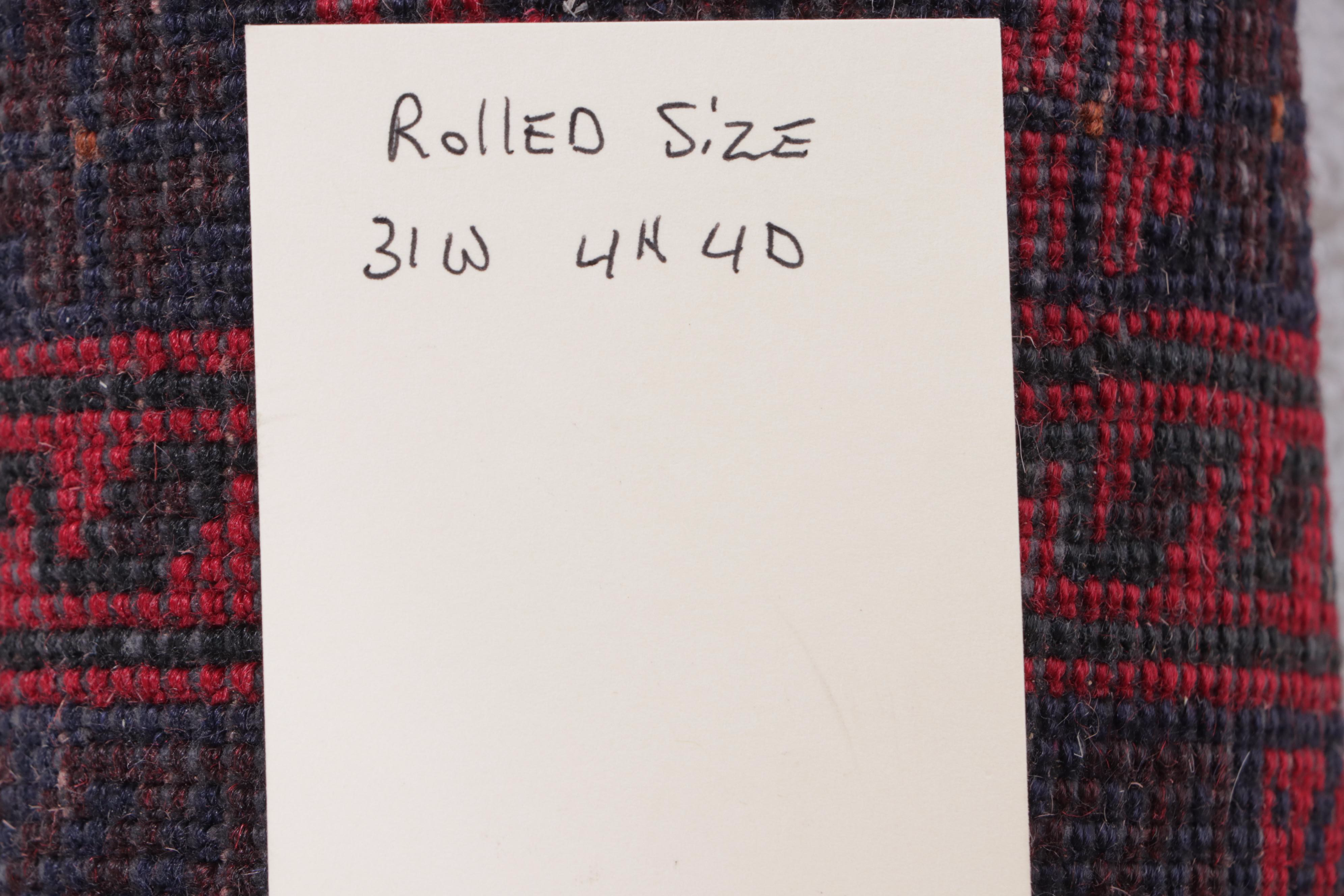 2'7 x 4'5 Hand-Knotted Afghan Baluch Accent Rug