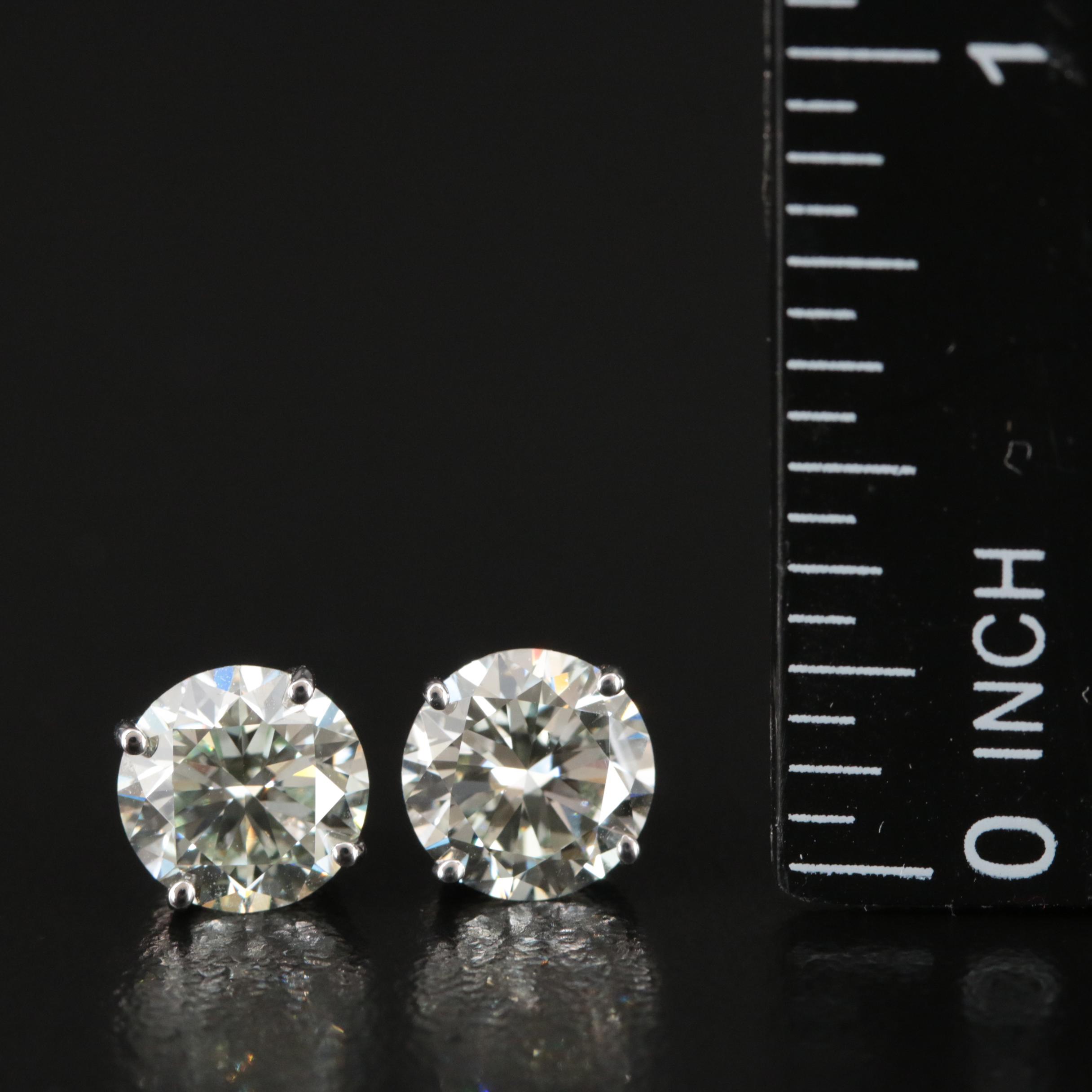 Platinum 3.22 CTW Lab Grown Diamond Stud Earrings