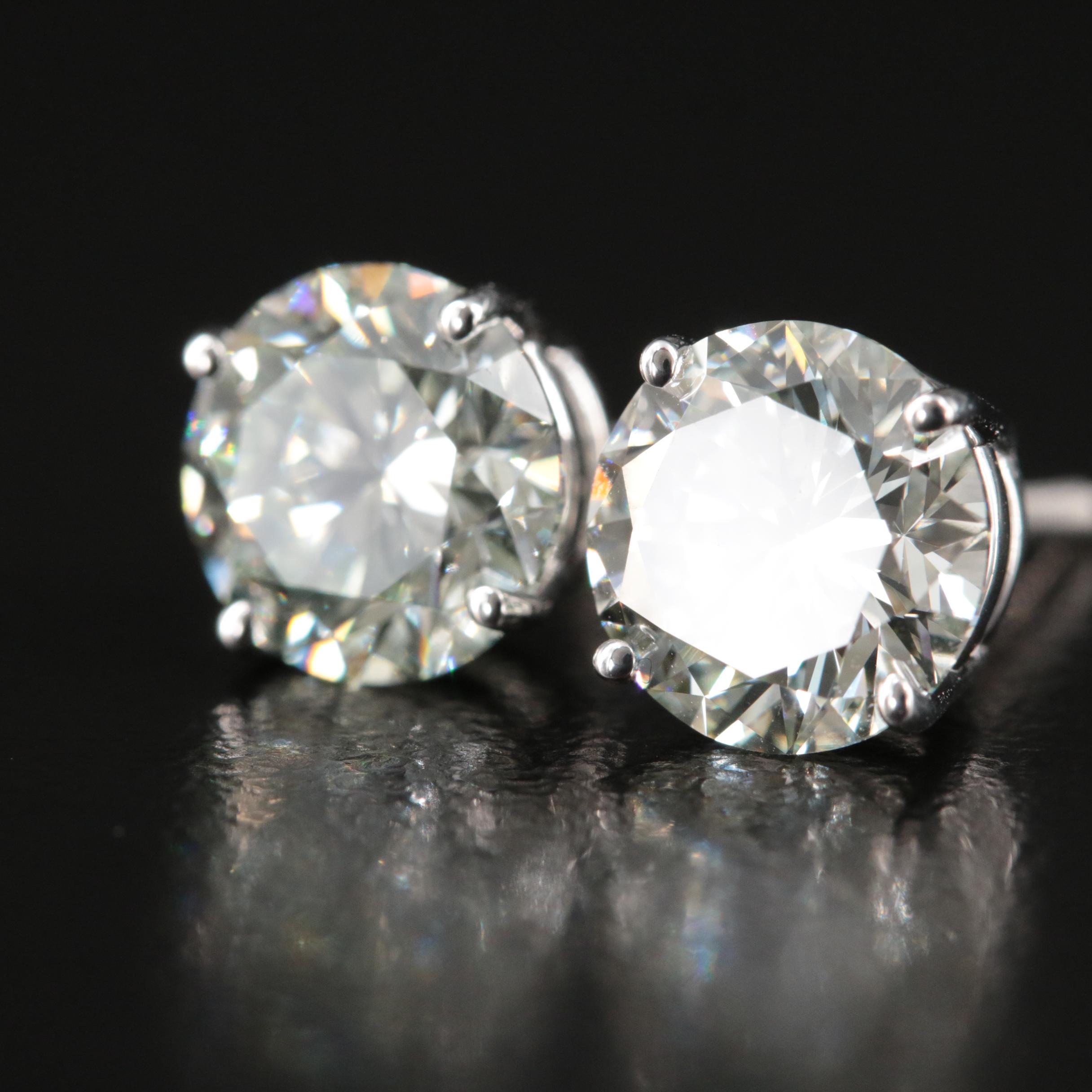 Platinum 3.22 CTW Lab Grown Diamond Stud Earrings