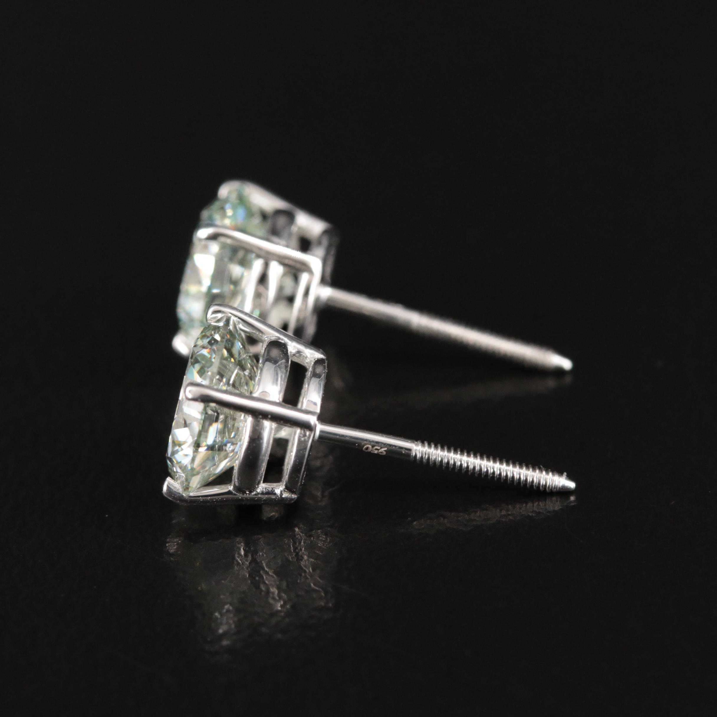 Platinum 3.22 CTW Lab Grown Diamond Stud Earrings