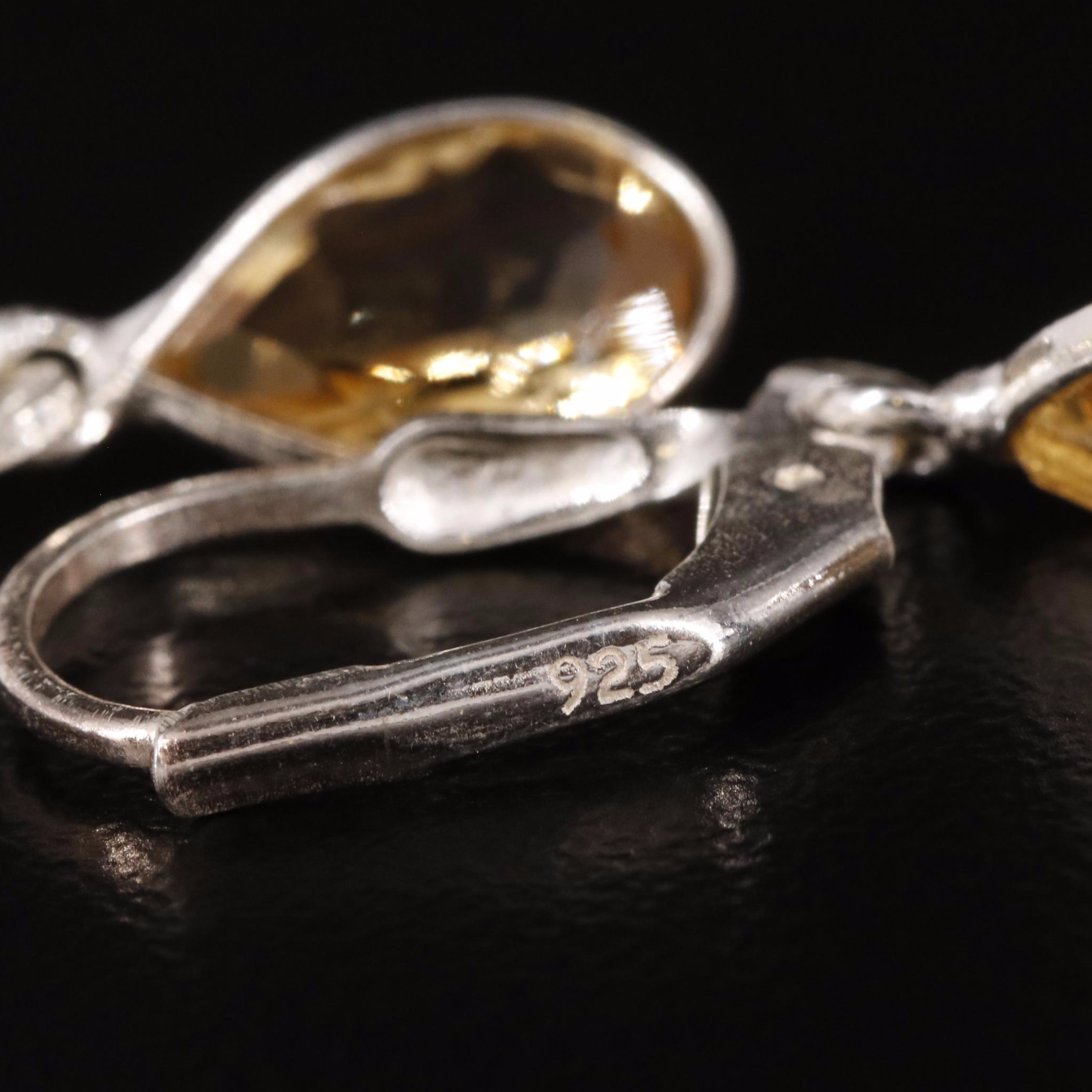 Sterling Citrine Dangle Earrings
