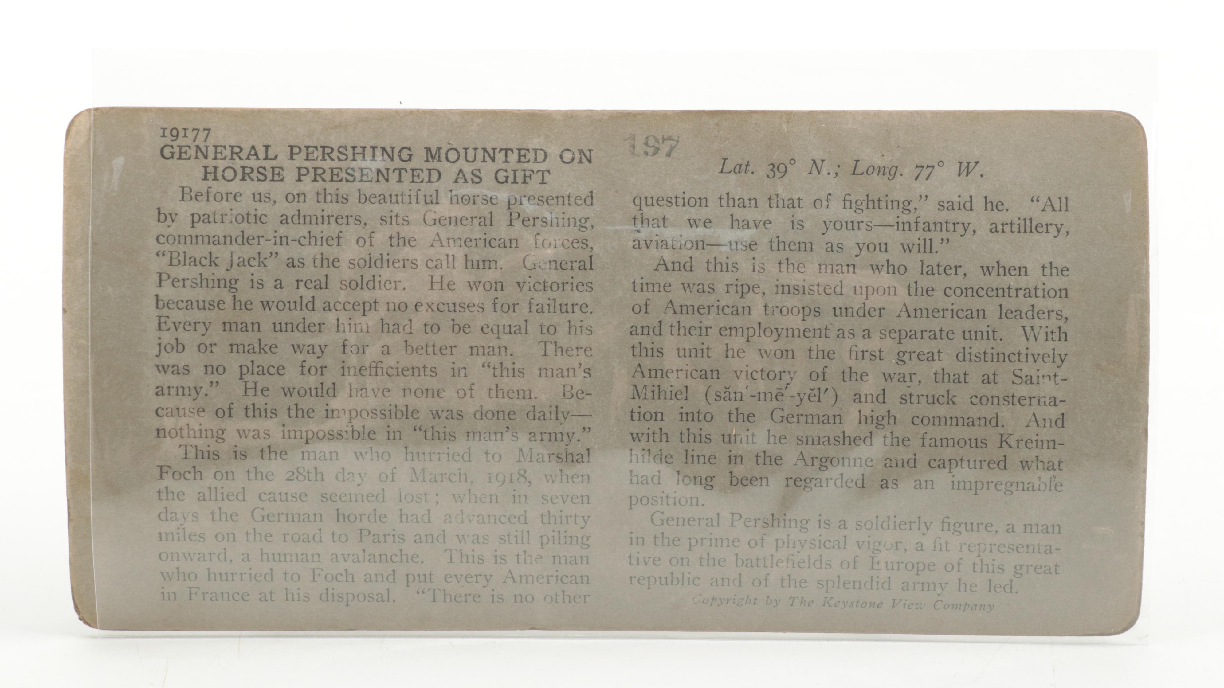 Military Themed Keystone View Company Stereoview Cards