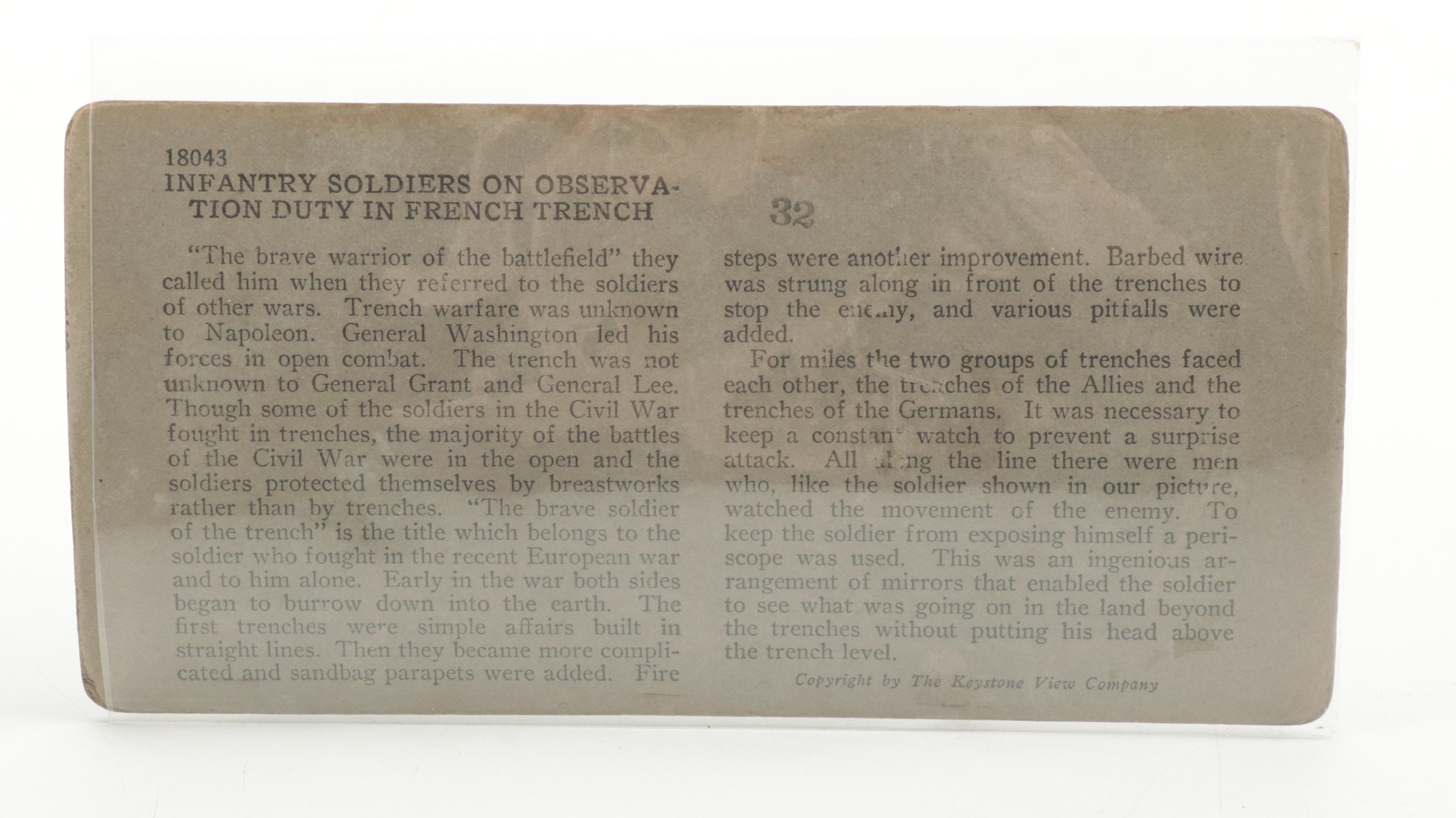 Military Themed Keystone View Company Stereoview Cards