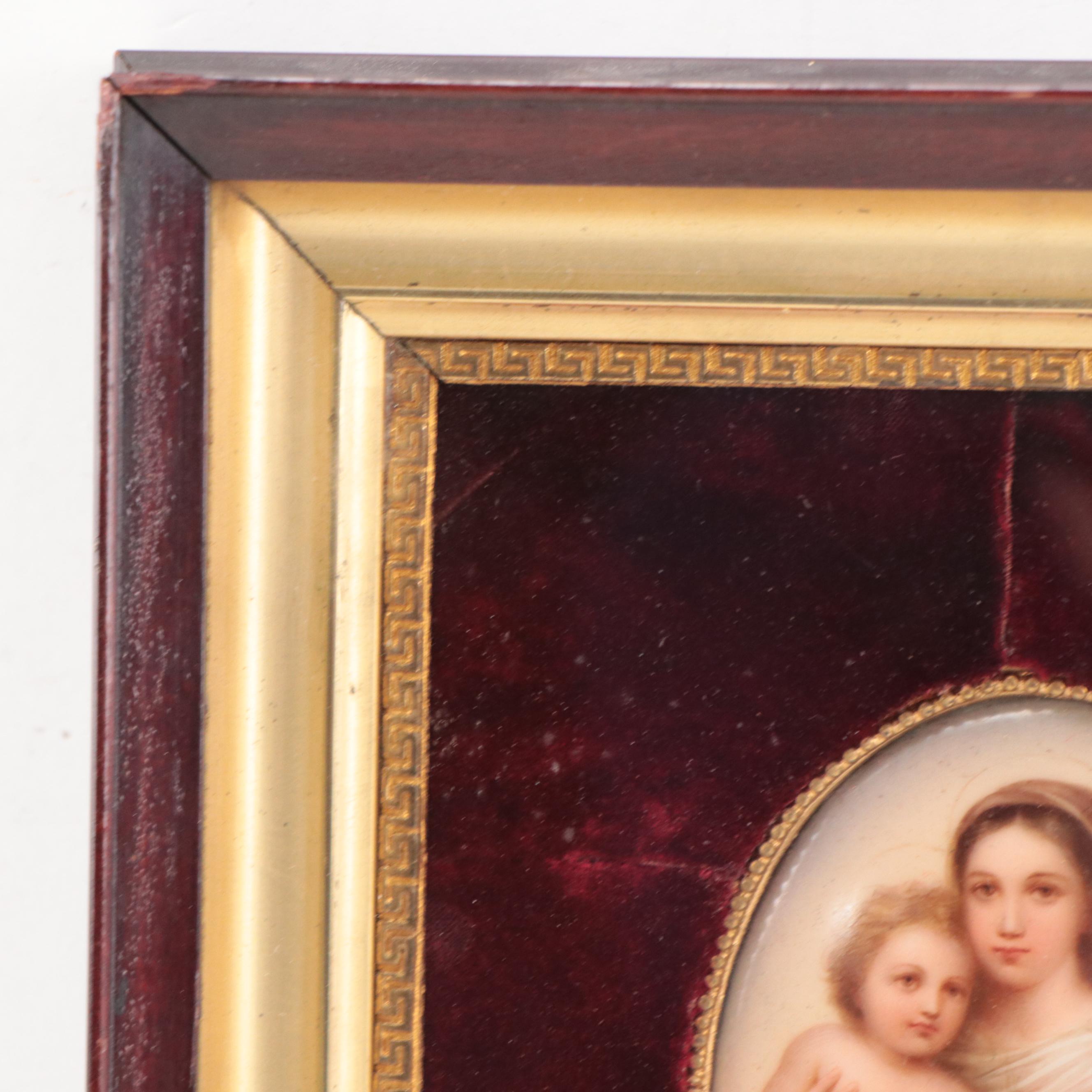 Hutschenreuther Hand-Painted Porcelain Plaque After Raphael "Sistine Madonna"