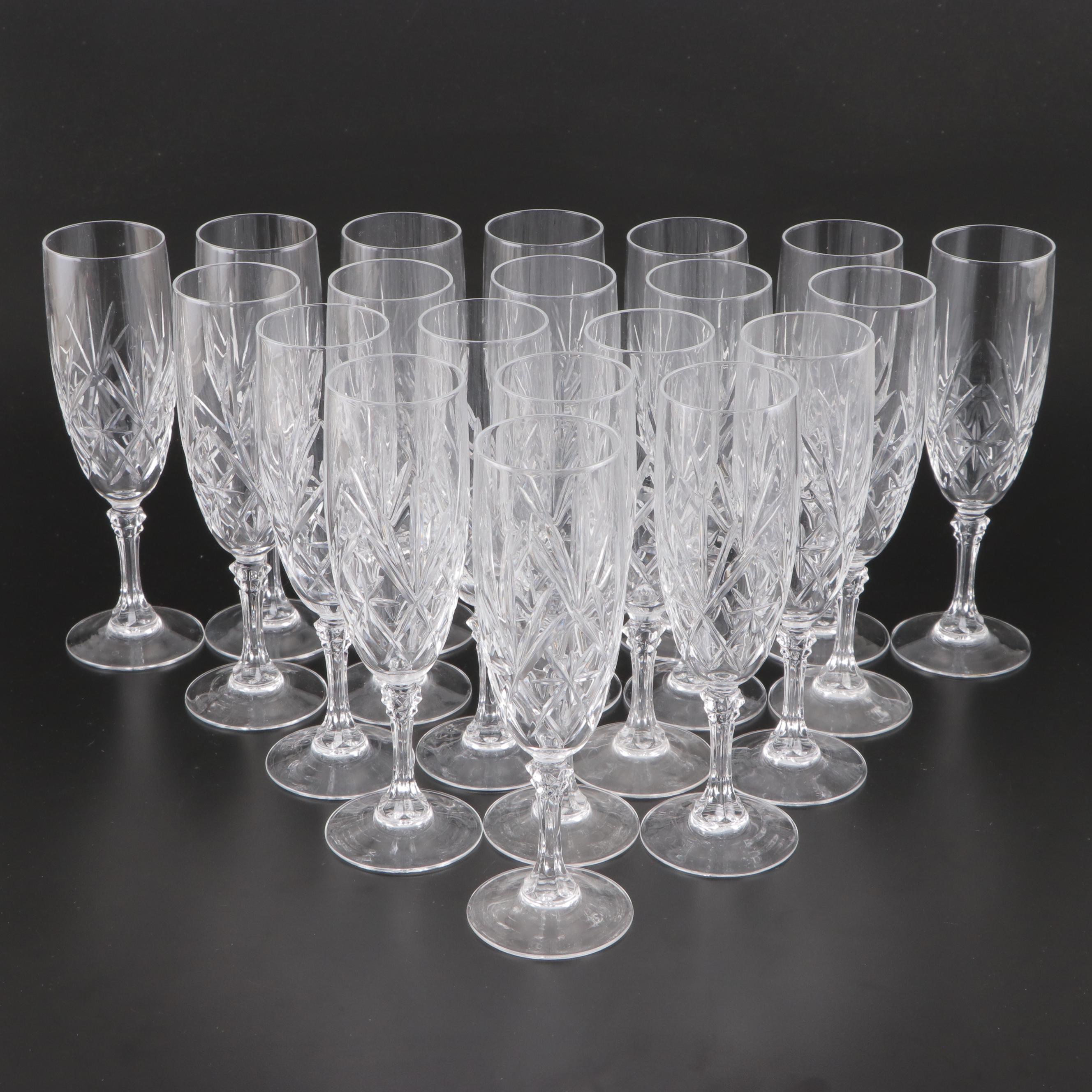 Cut Crystal Champagne Flutes