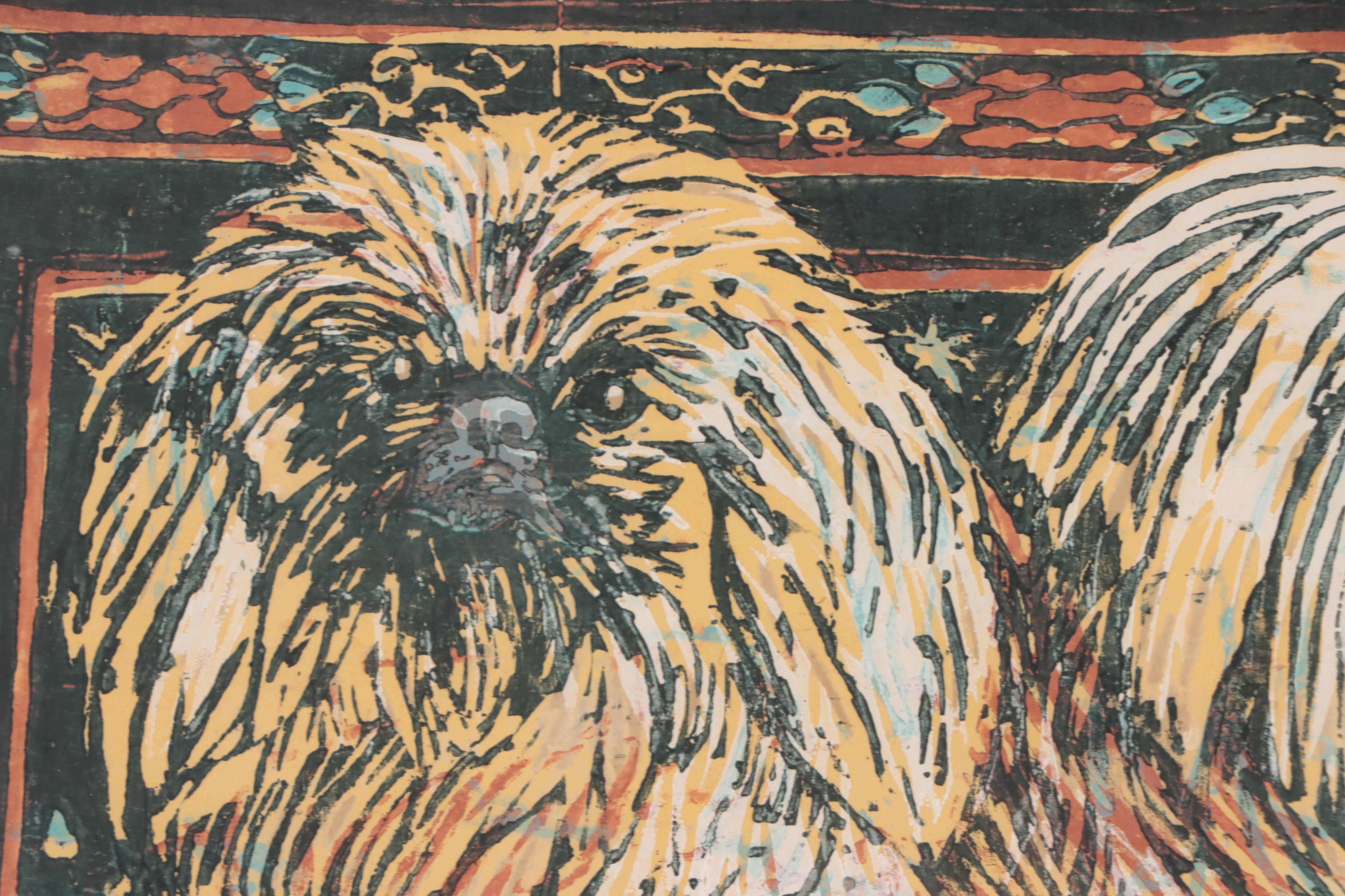 George Speck Woodcut "Palace Guard Bur-li," Mid-20th Century