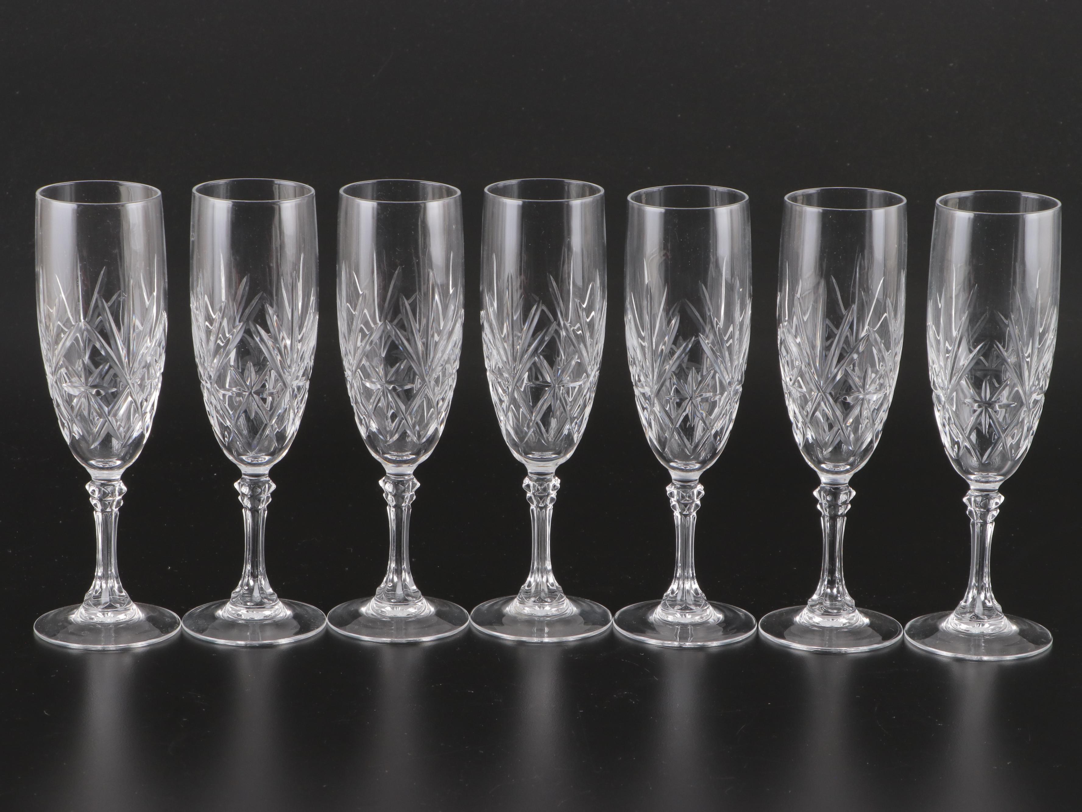 Cut Crystal Champagne Flutes