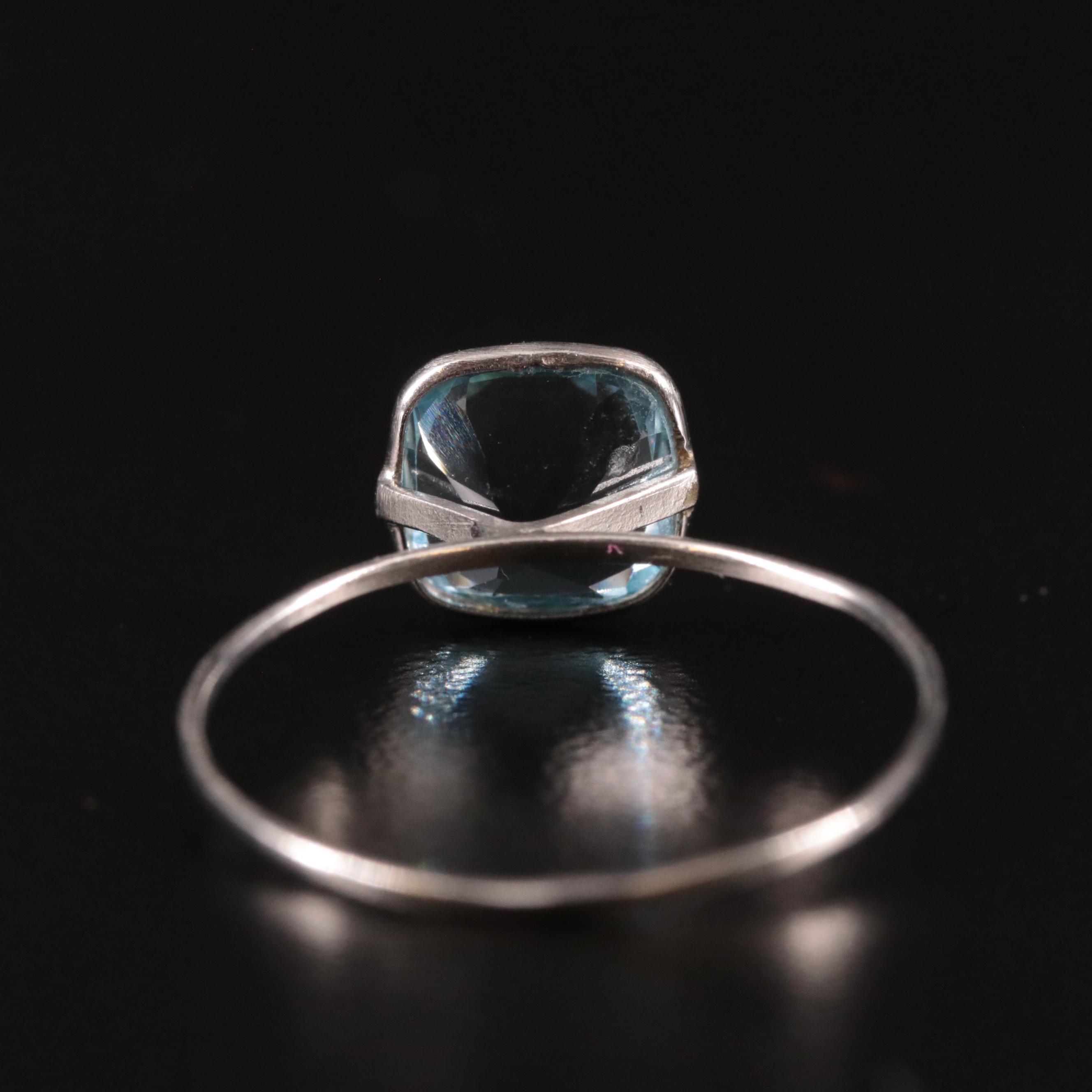 14K Blue Topaz Solitaire Ring