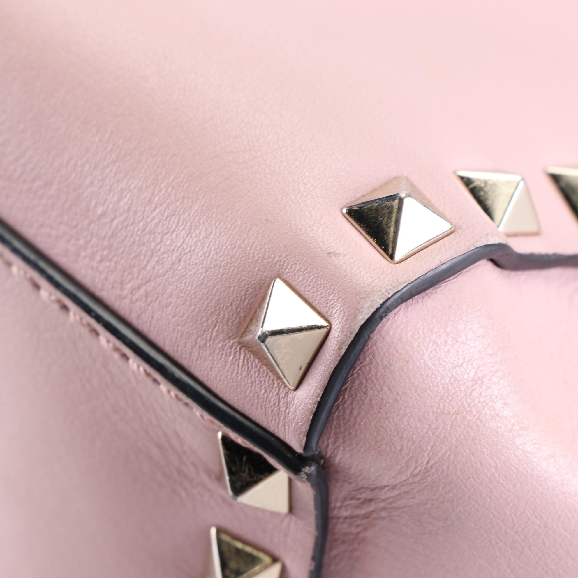 Valentino Rockstud Rigid Leather Two-Way Tote in Leather