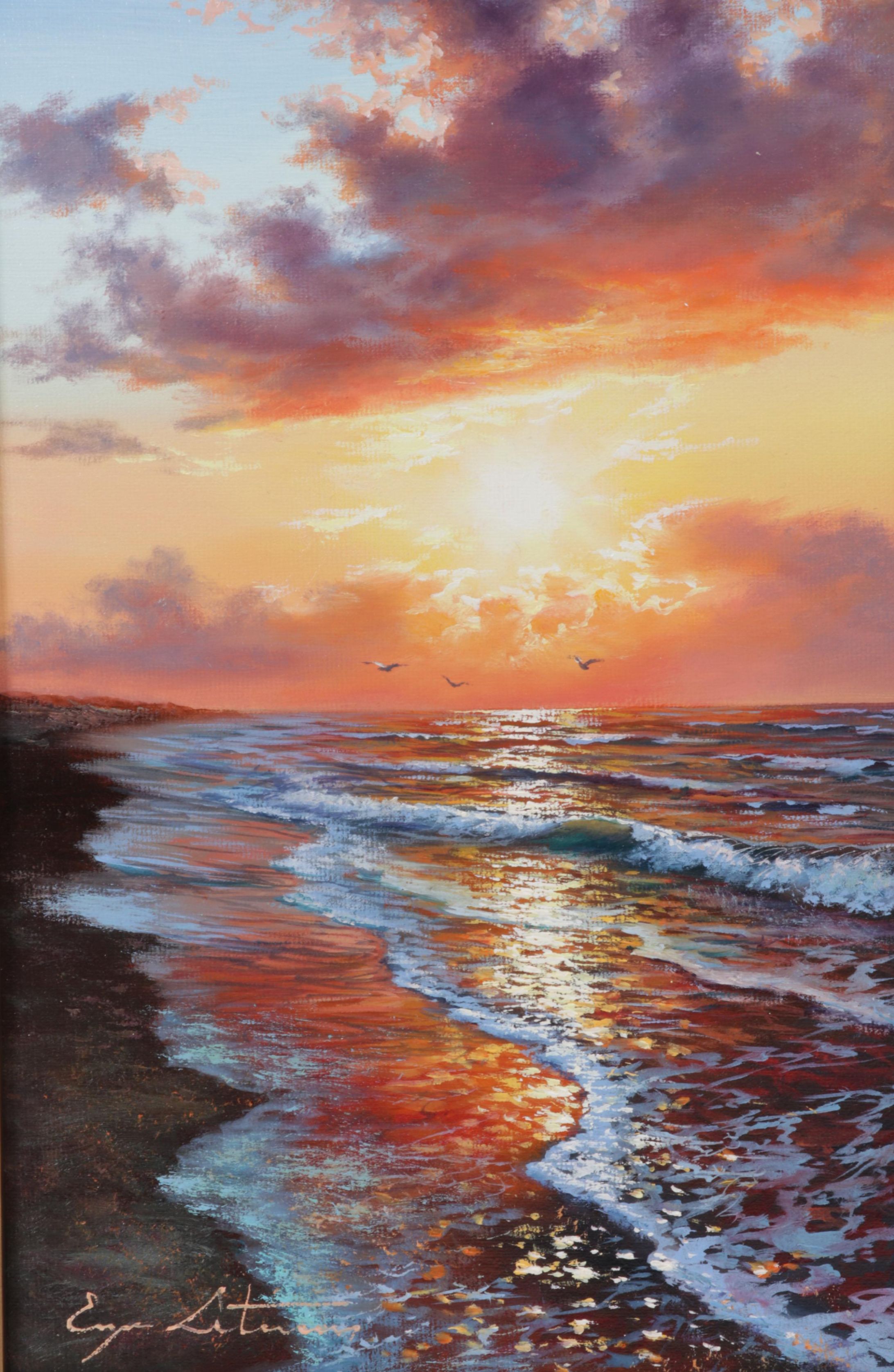 Jevgenijus Litvinas Oil Painting "Ocean Coast," 2022