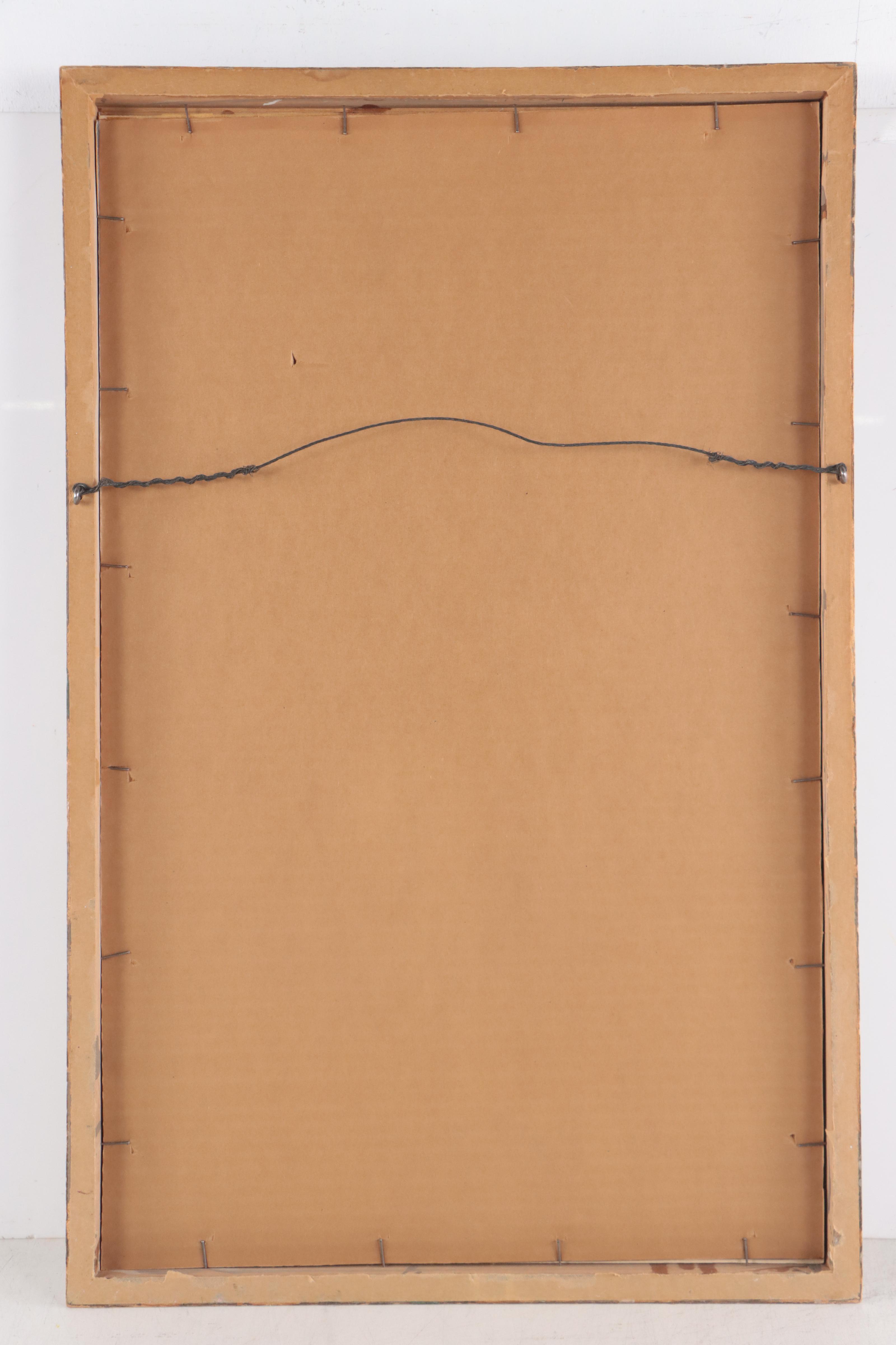 Bruce Currie Woodcut "Girl With Bird," Mid-20th Century