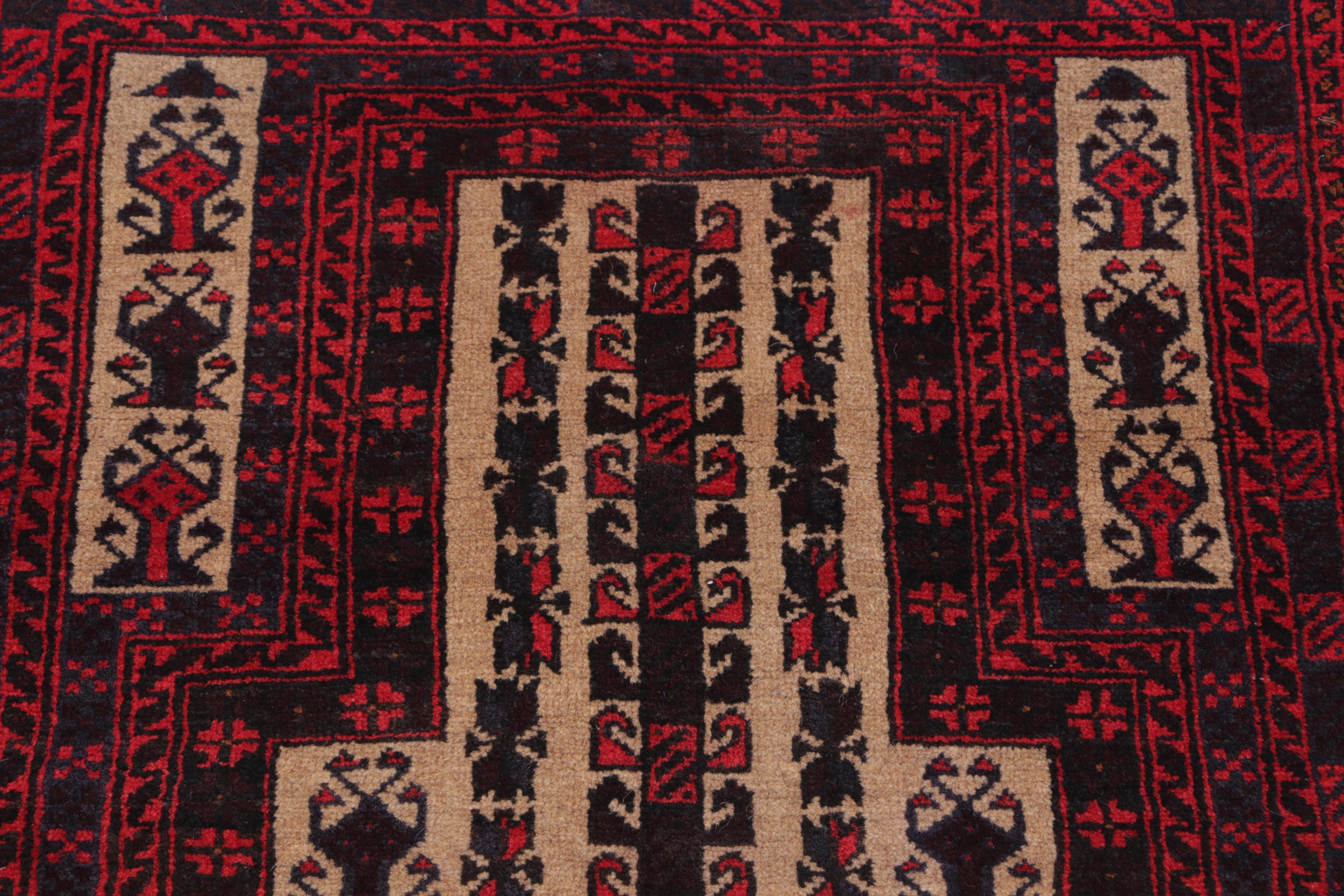 2'9 x 4'5 Hand-Knotted Afghan Baluch Accent Rug