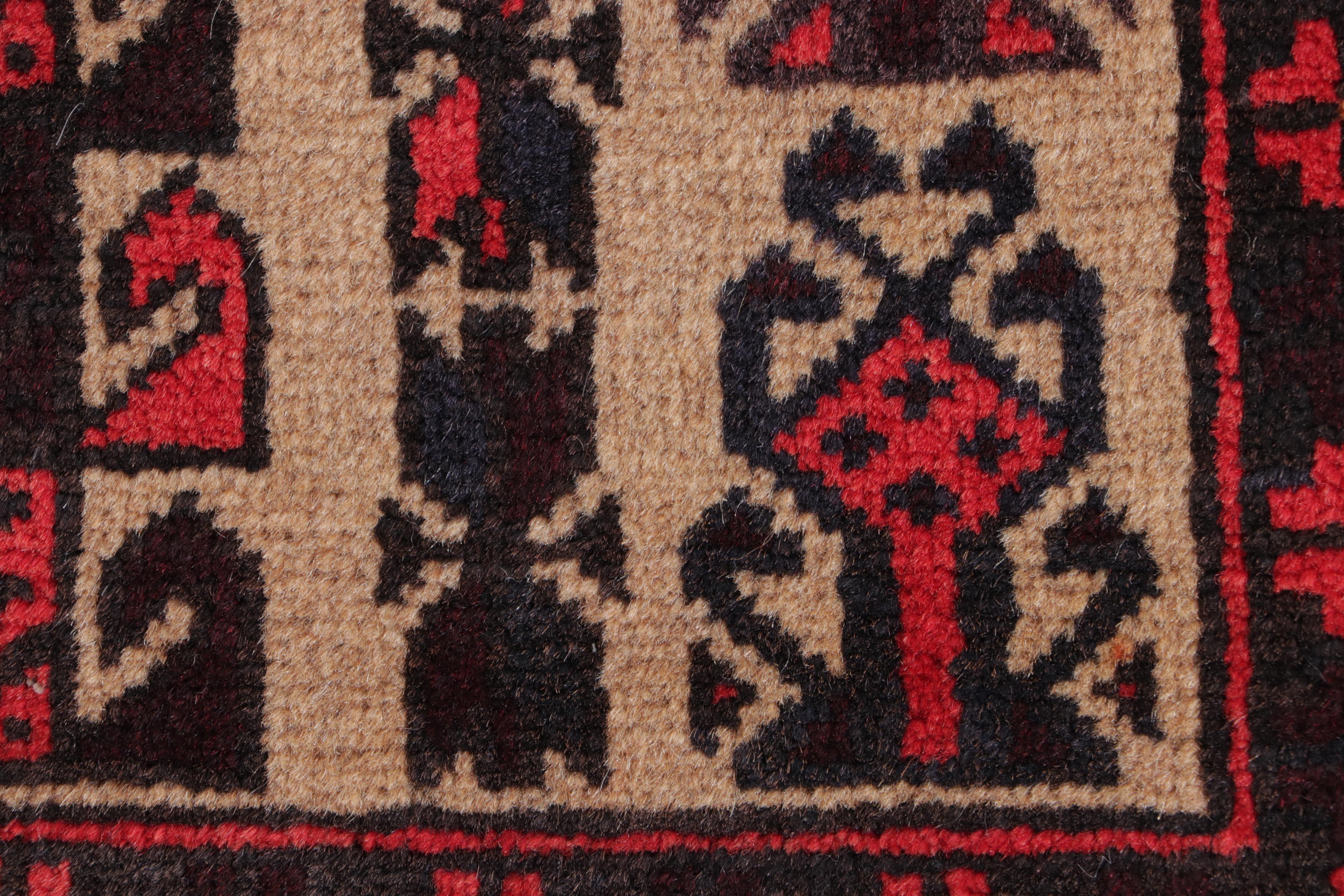 2'9 x 4'5 Hand-Knotted Afghan Baluch Accent Rug