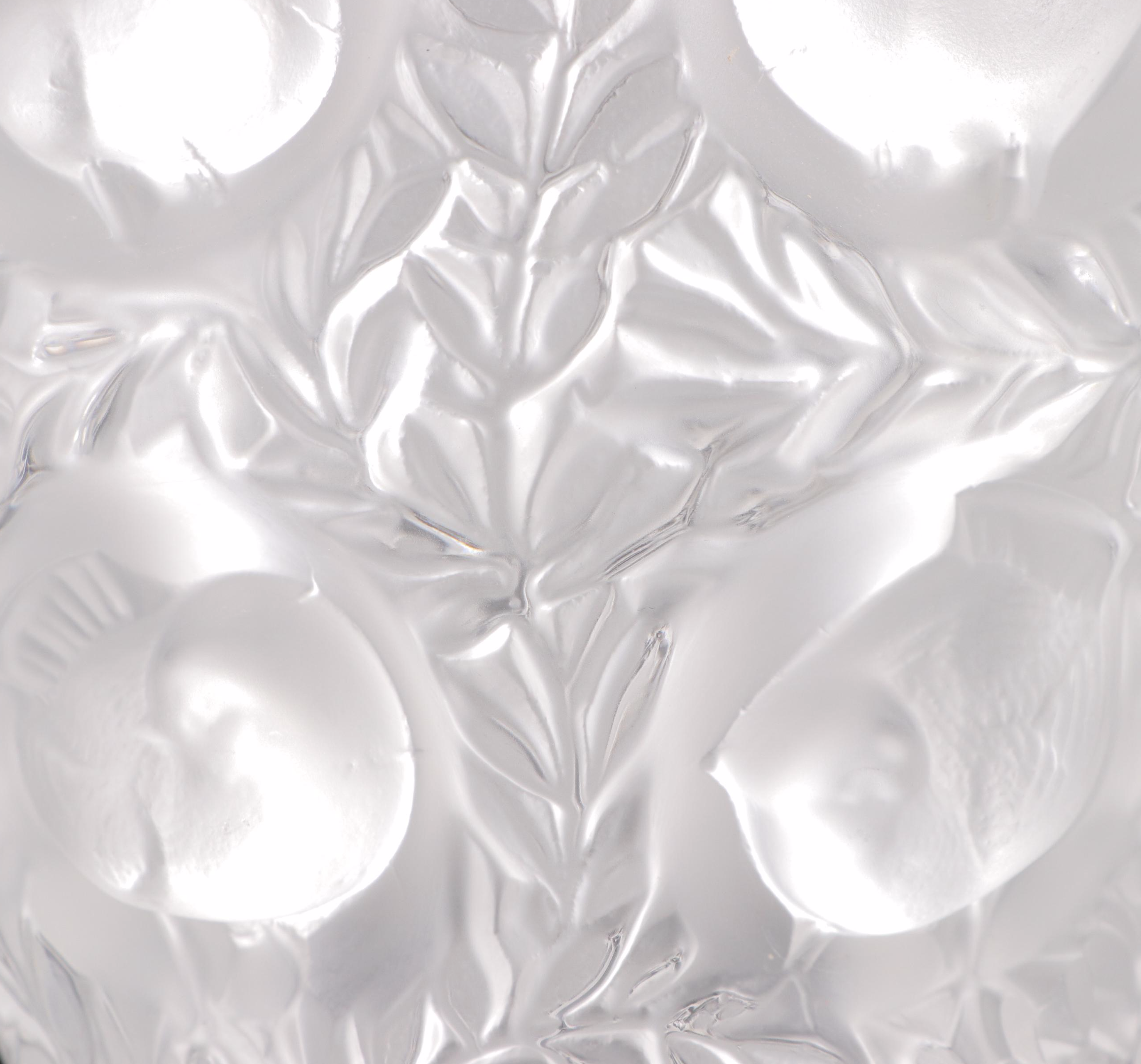 Lalique "Bagatelle" Frosted Crystal Flower Vase, Mid to Late 20th Century