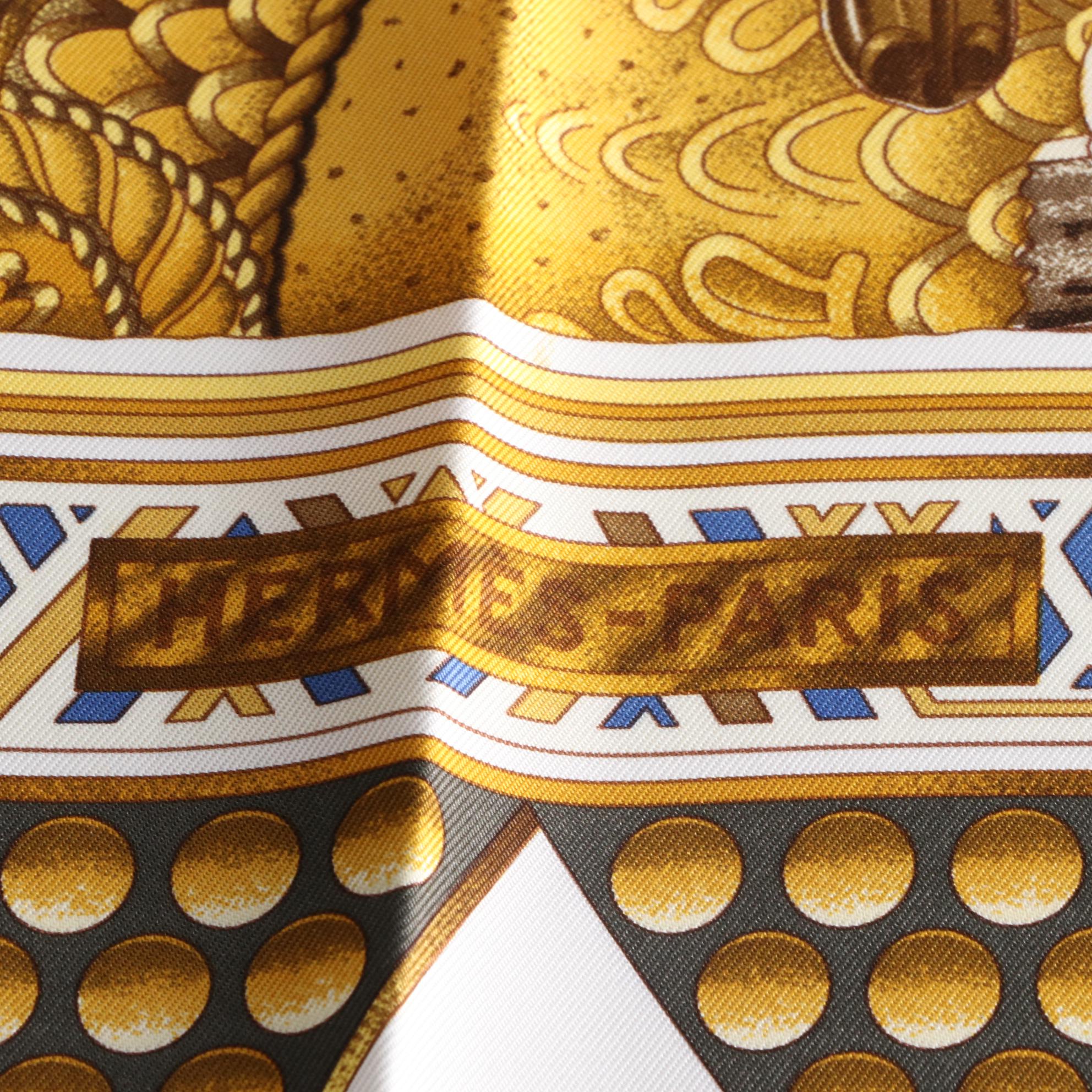 Hermès "L'or Des Chefs" Silk Twill Scarf 90