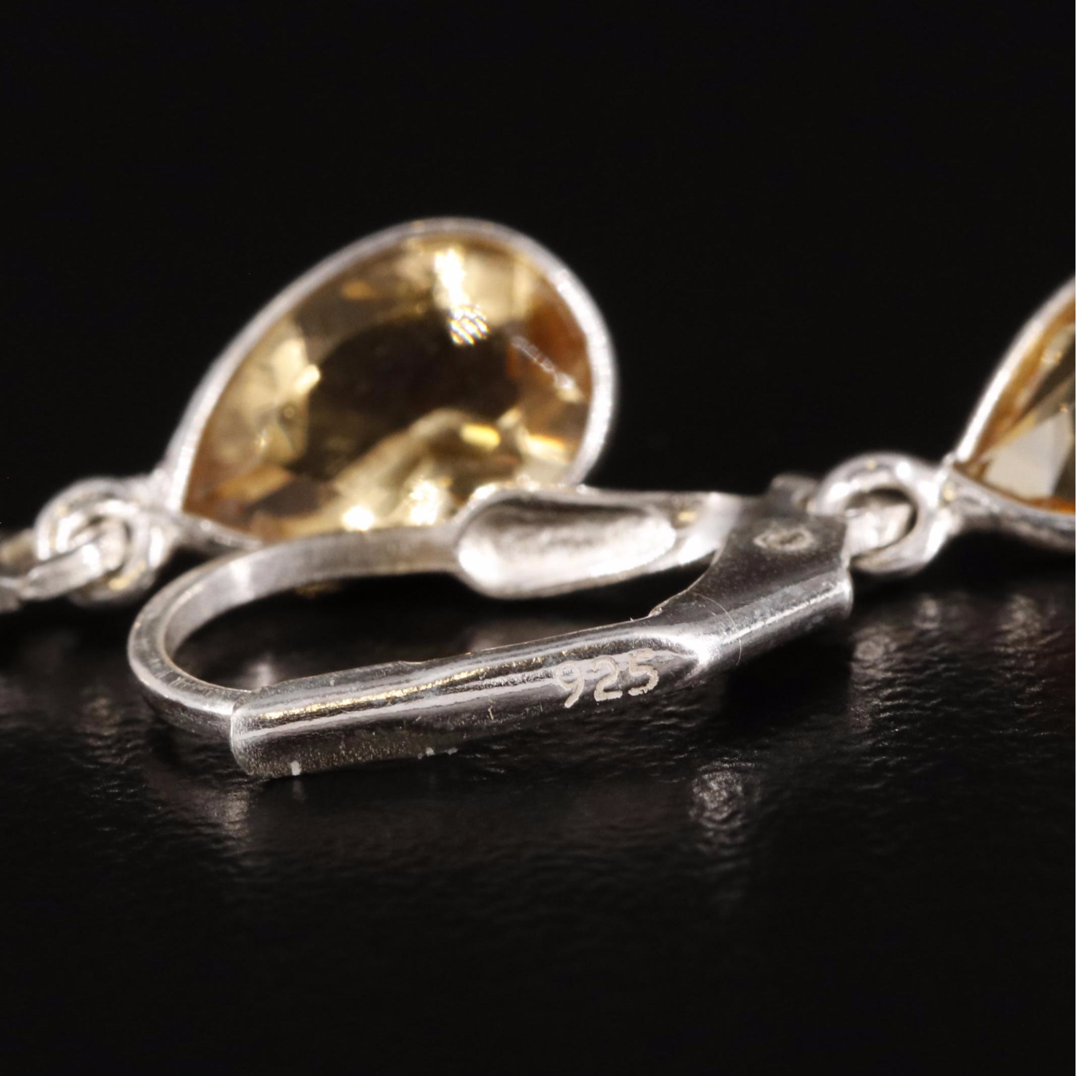 Sterling Citrine Dangle Earrings