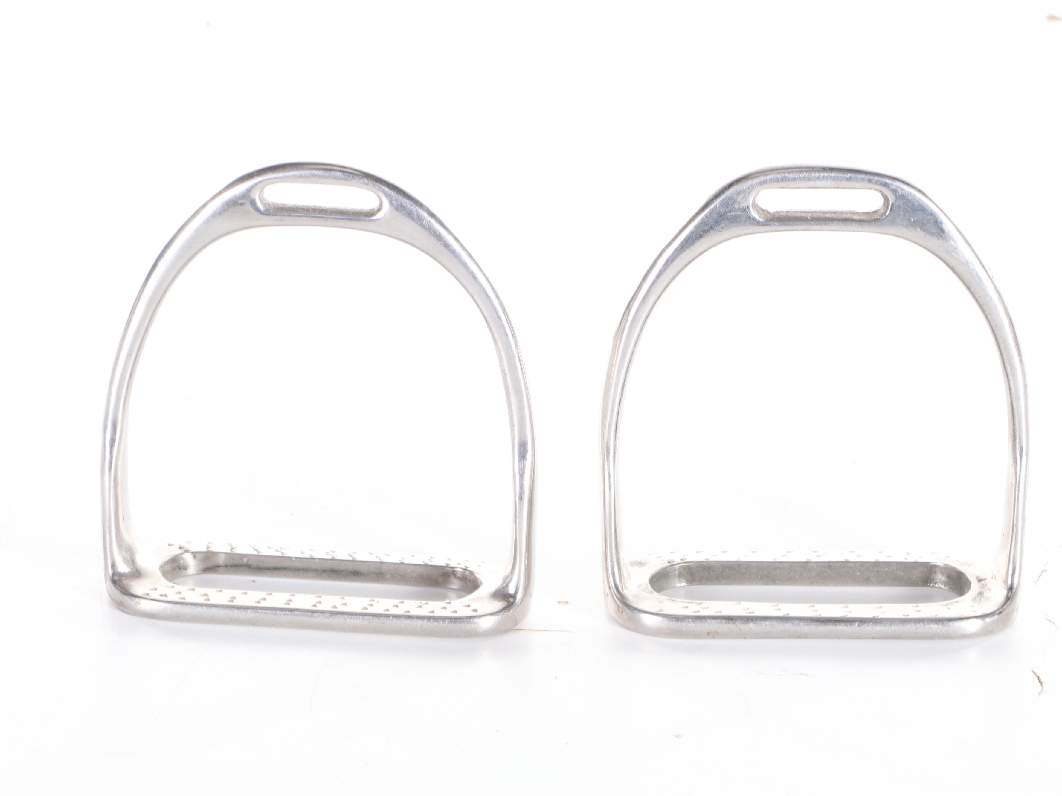Korsteel Stainless Steel English Saddle Stirrups with Lasso, Spurs and Crop