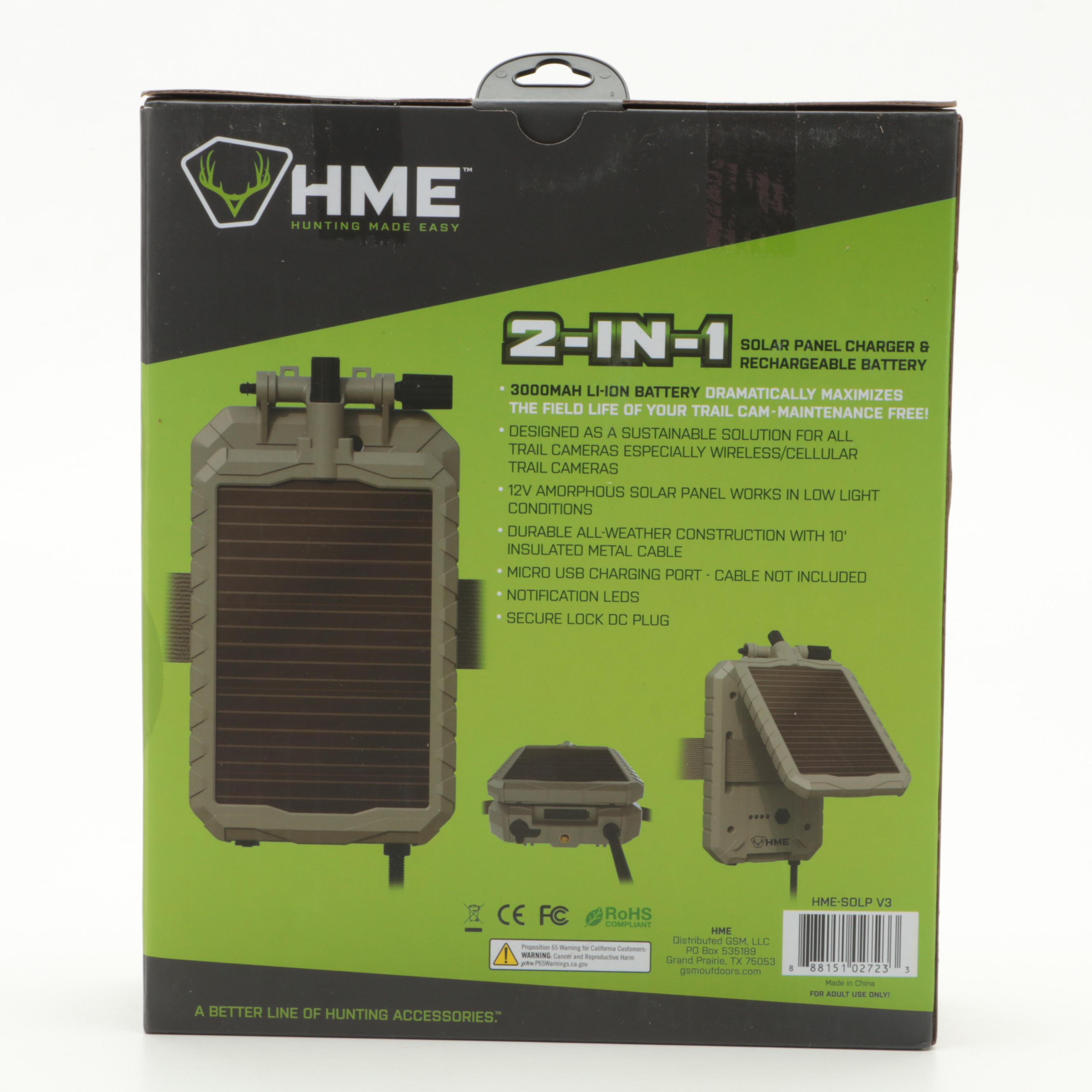 HME Sol-Pack 2-in-1 Solar Trail Camera Battery Pack