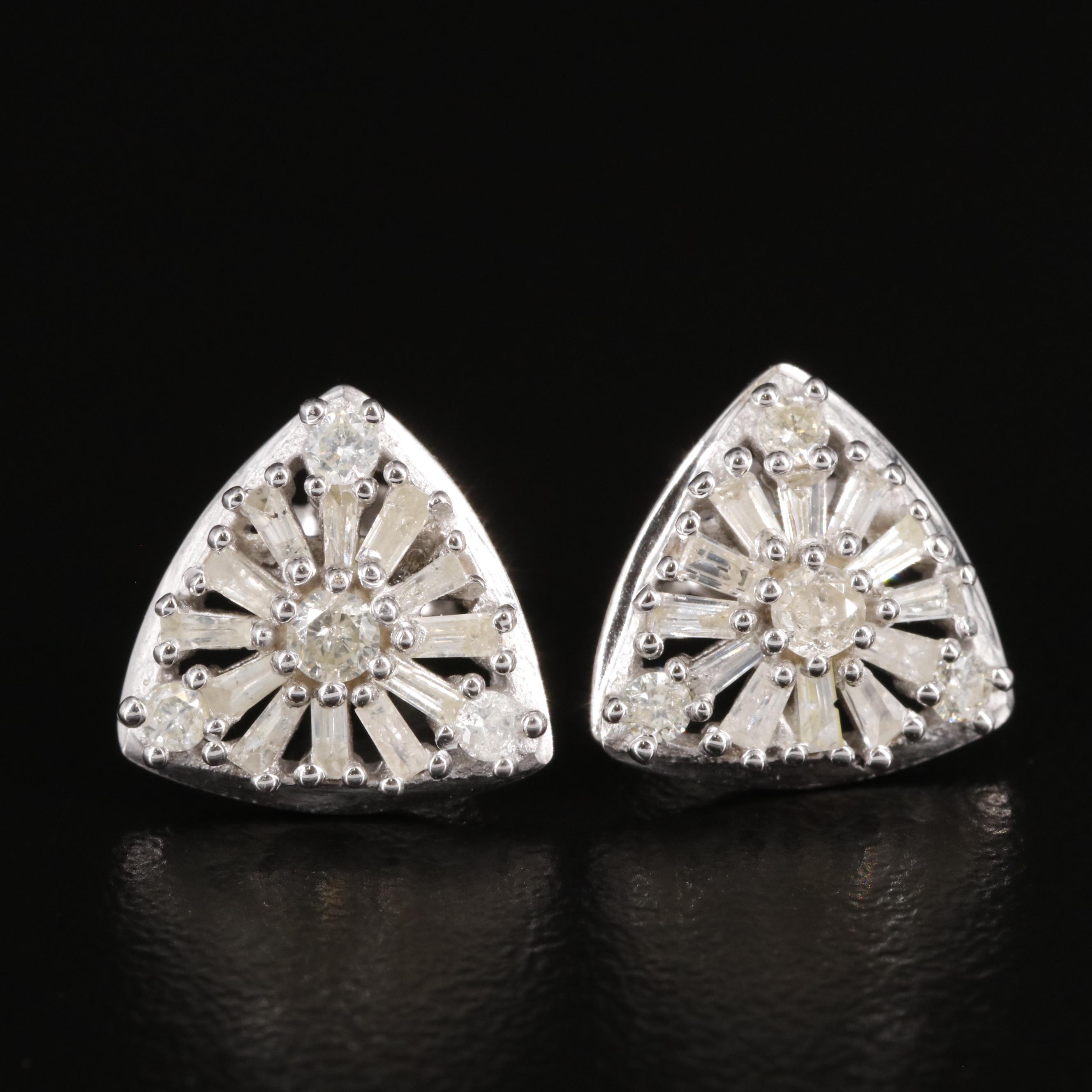 Sterling Diamond Stud Earrings