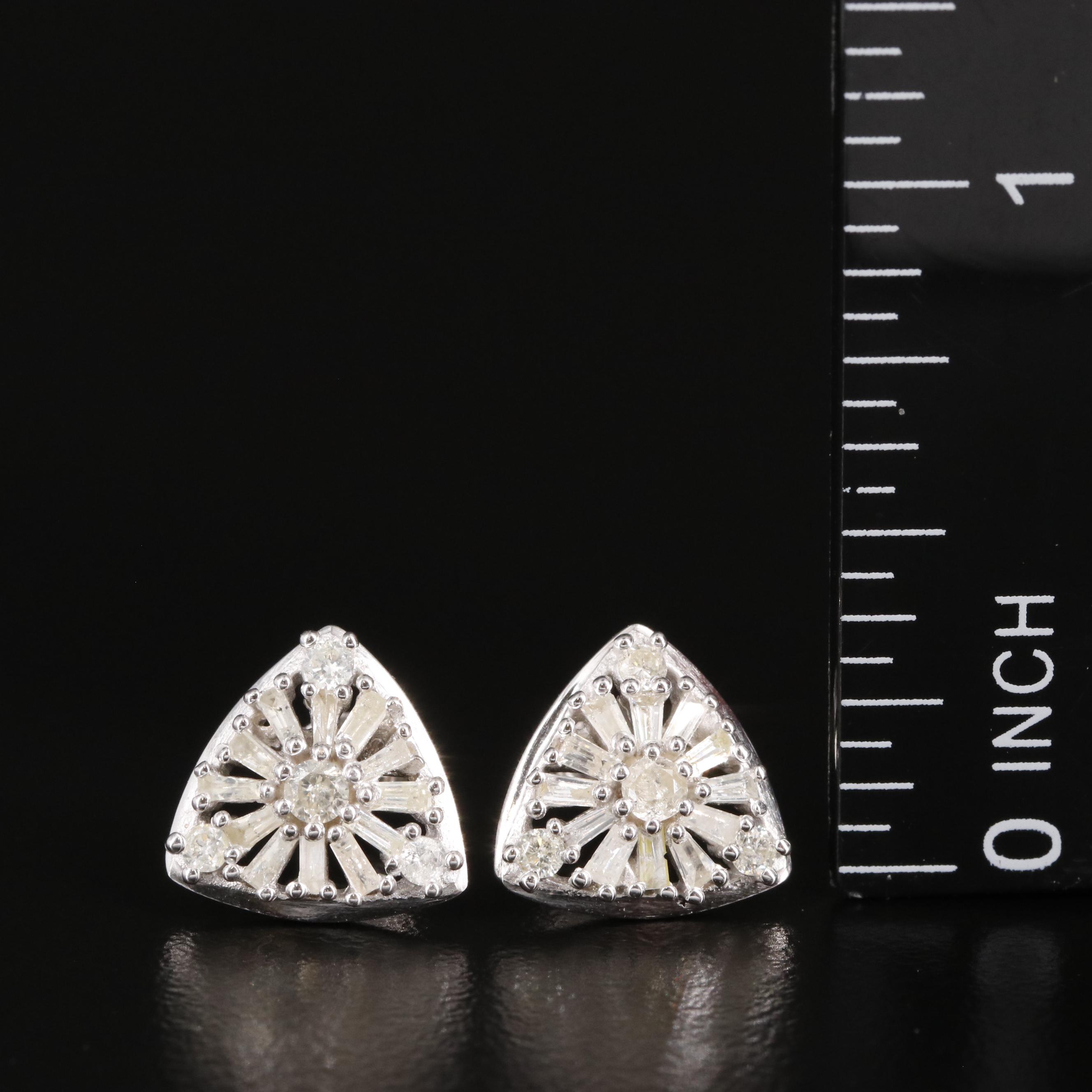 Sterling Diamond Stud Earrings