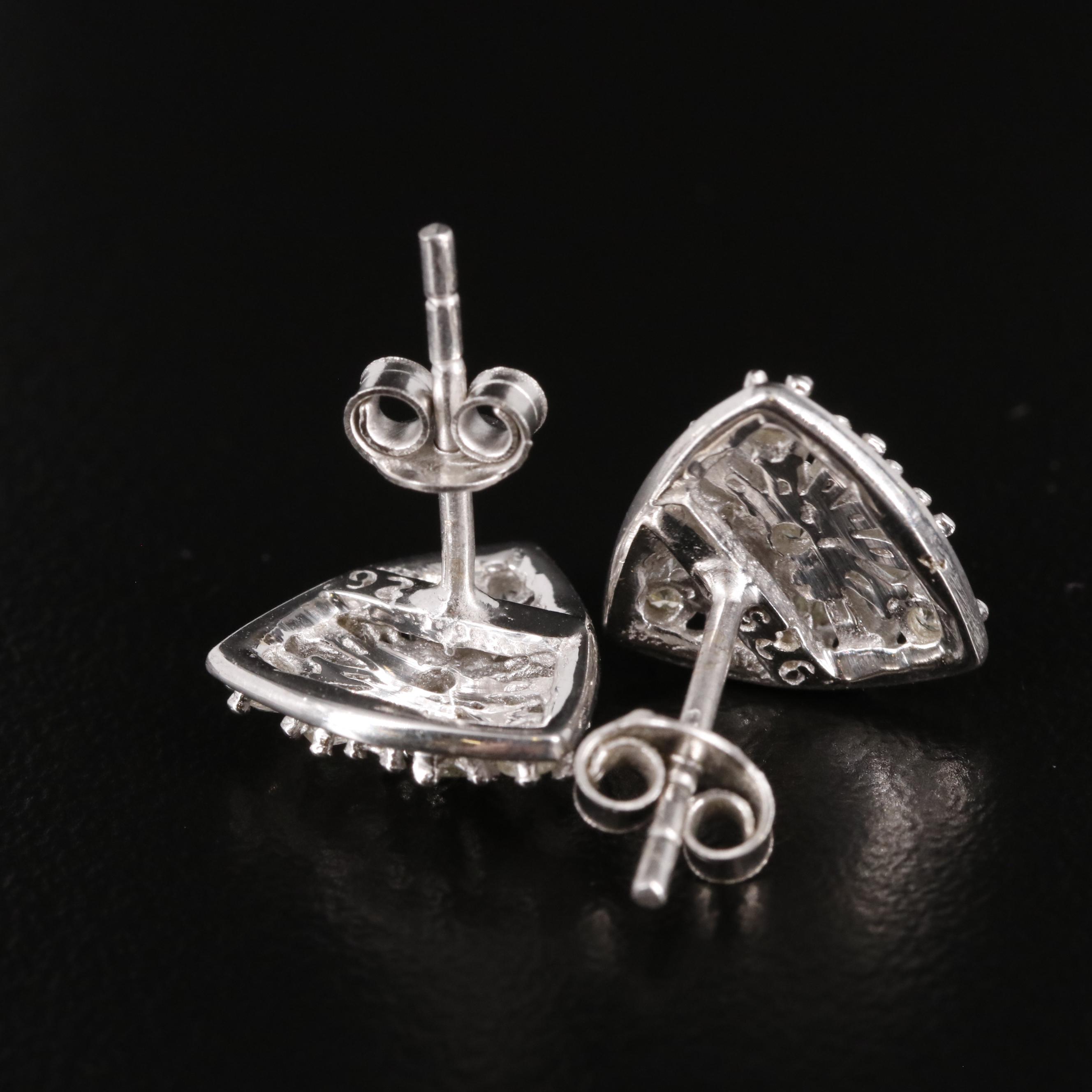 Sterling Diamond Stud Earrings