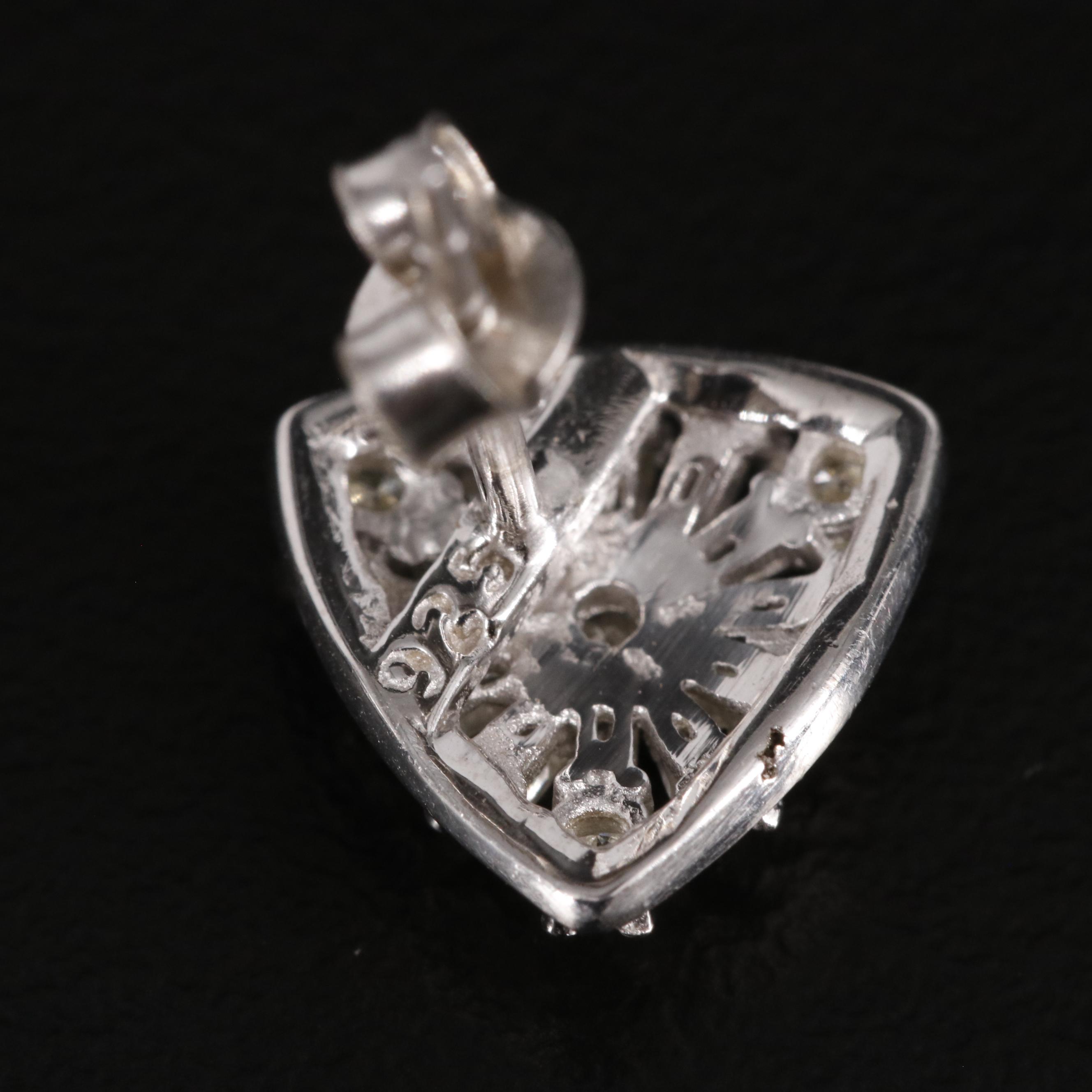 Sterling Diamond Stud Earrings