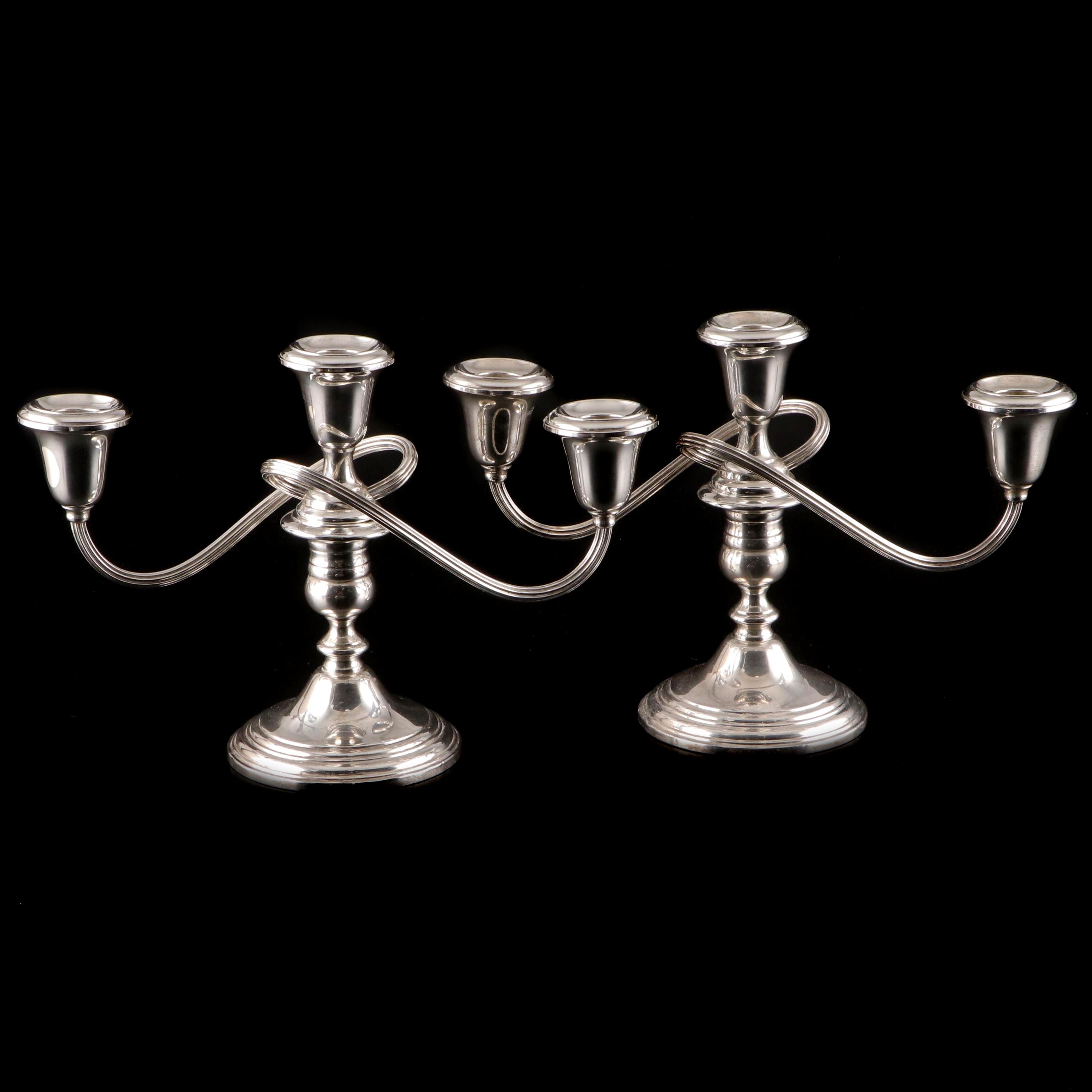 Gorham "Pilgrim" Weighted Sterling Silver Convertible Candelabra