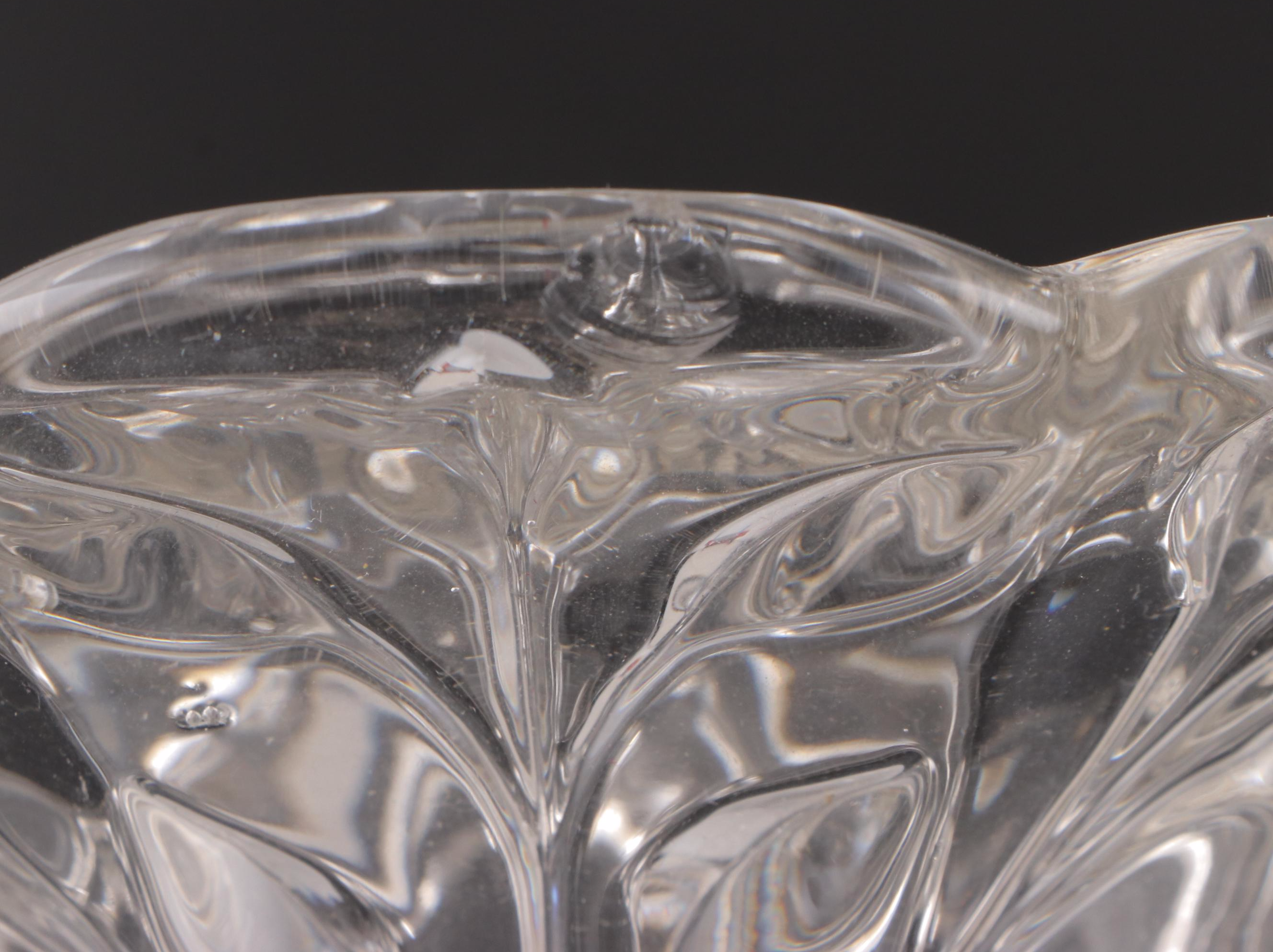 Pressed Glass Plume Pattern Compote and Etched Glass Punch Bowl