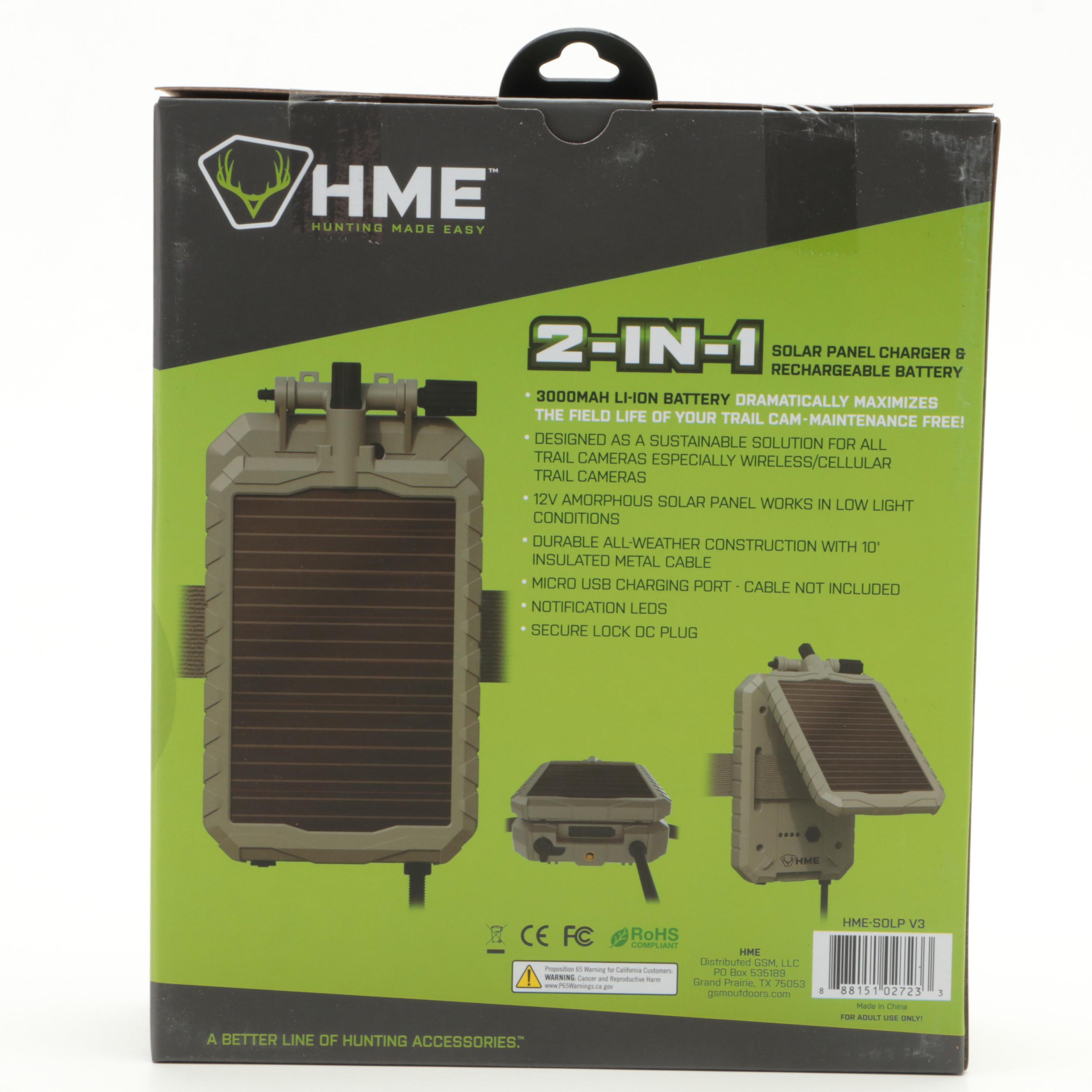 HME Sol-Pack 2-in-1 Trail Camera Solar Battery Pack