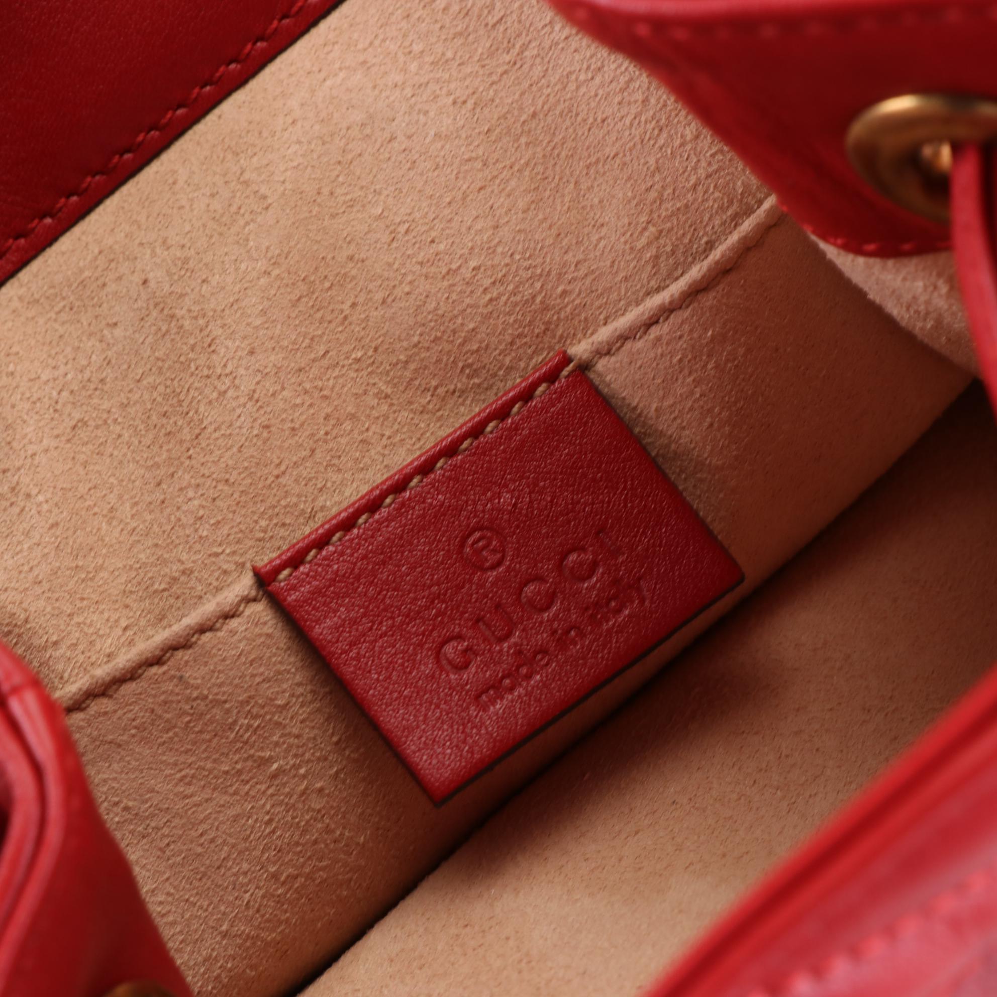 Gucci GG Marmont Backpack Purse in Chevron Matelassé Leather