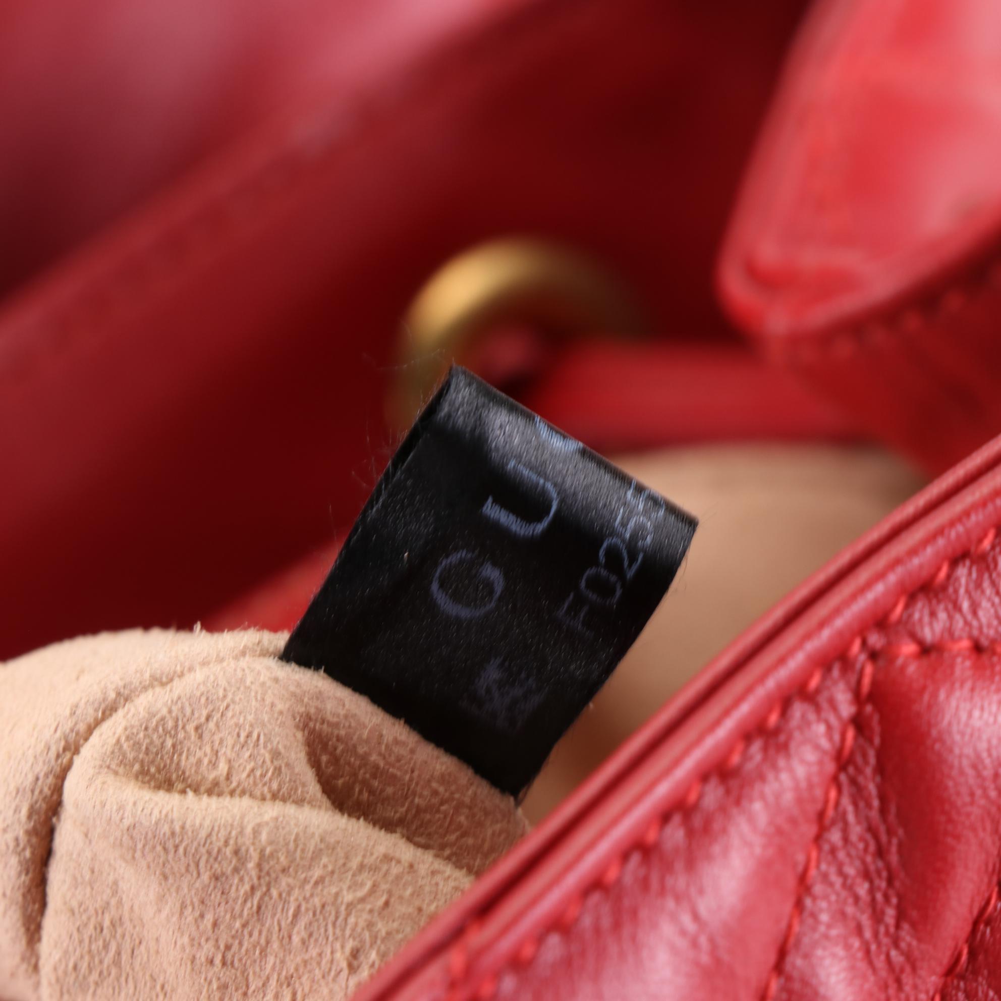 Gucci GG Marmont Backpack Purse in Chevron Matelassé Leather