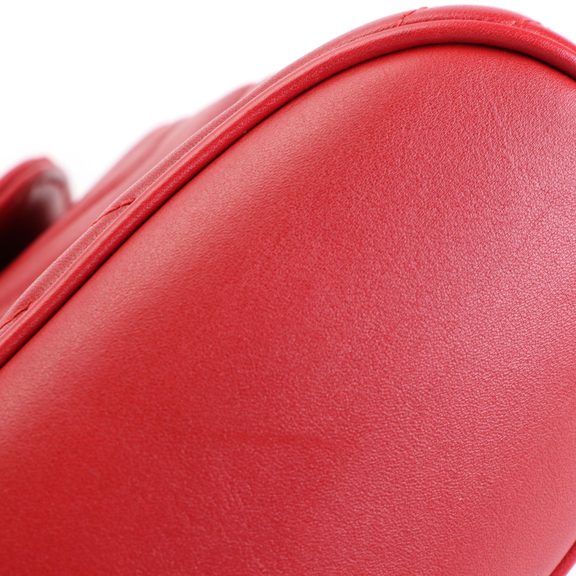 Gucci GG Marmont Backpack Purse in Chevron Matelassé Leather