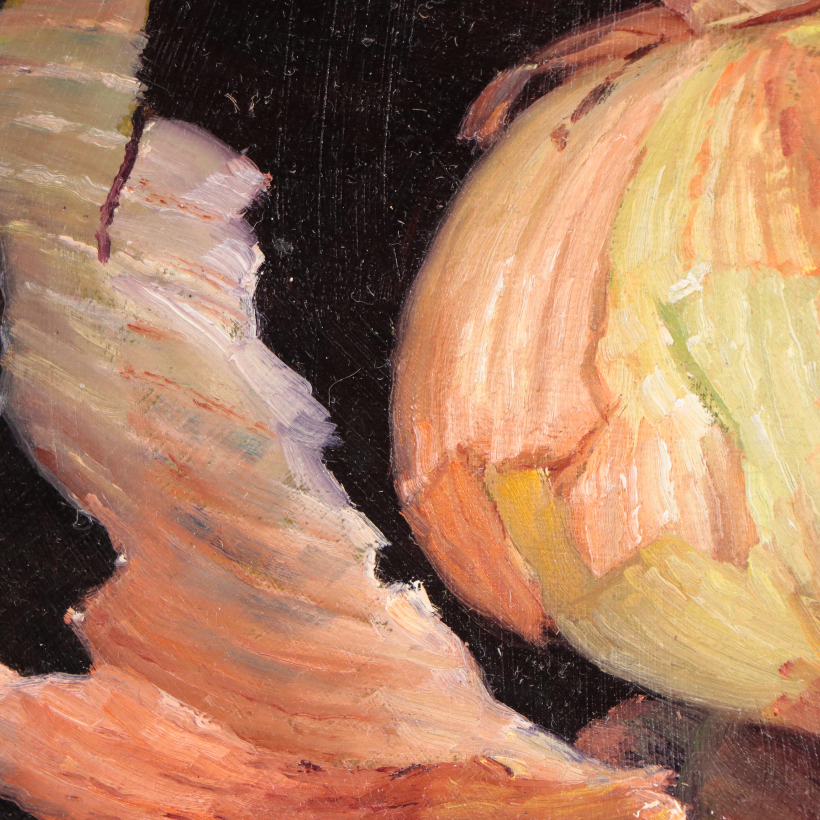 Youqing Wang Still Life Oil Painting of Onion, 21st Century