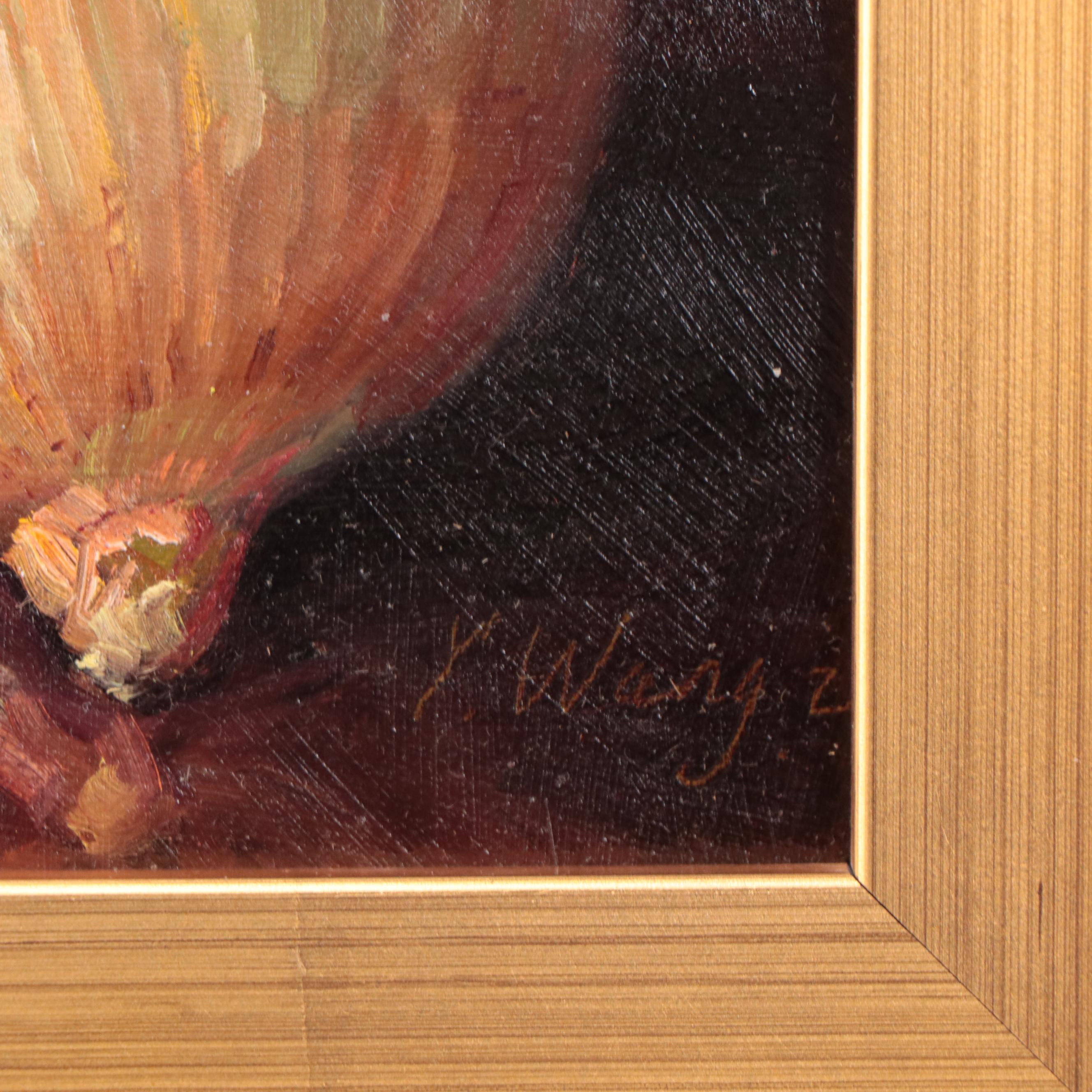 Youqing Wang Still Life Oil Painting of Onion, 21st Century