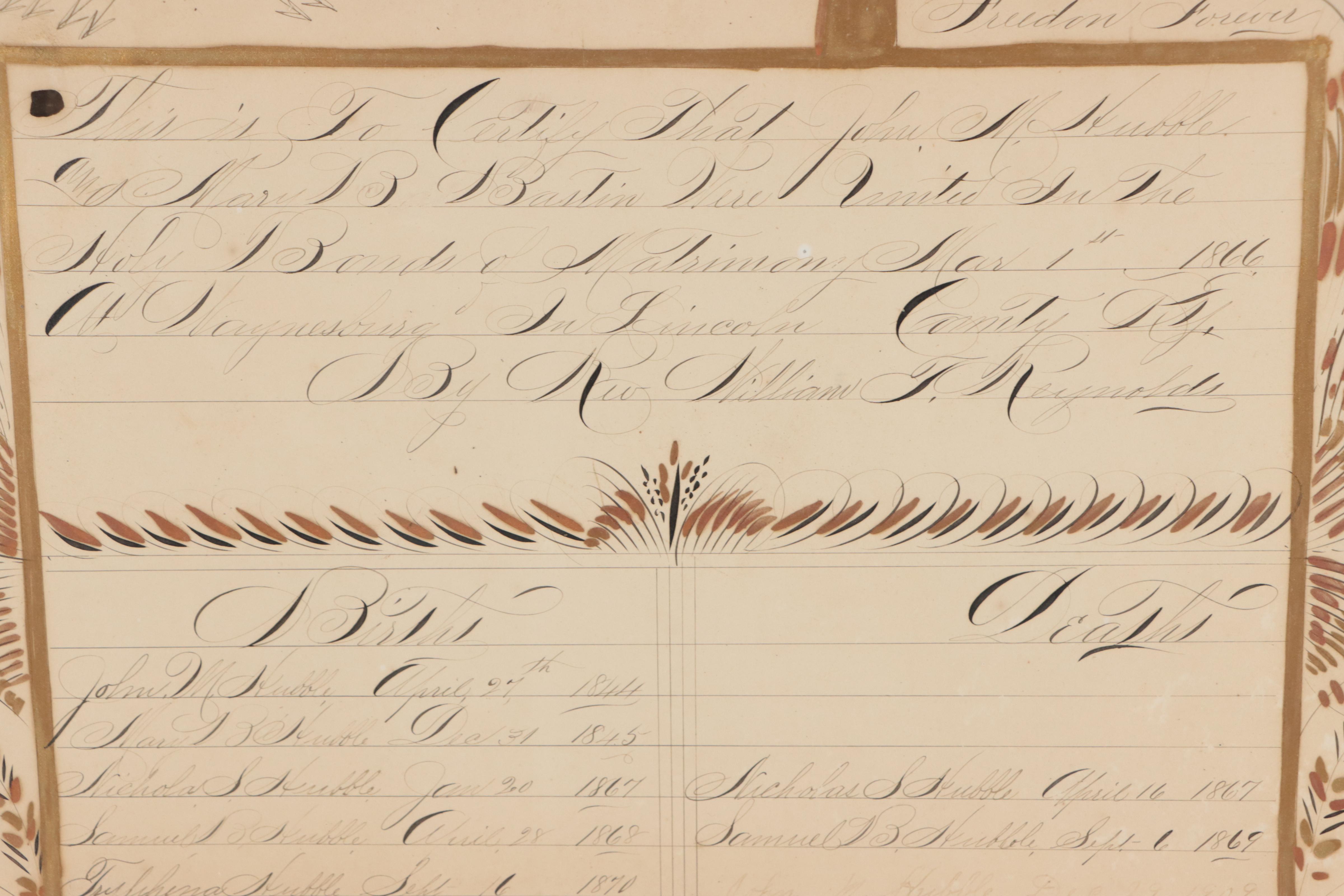 John M. Hubble Patriotic Fraktur, 1863