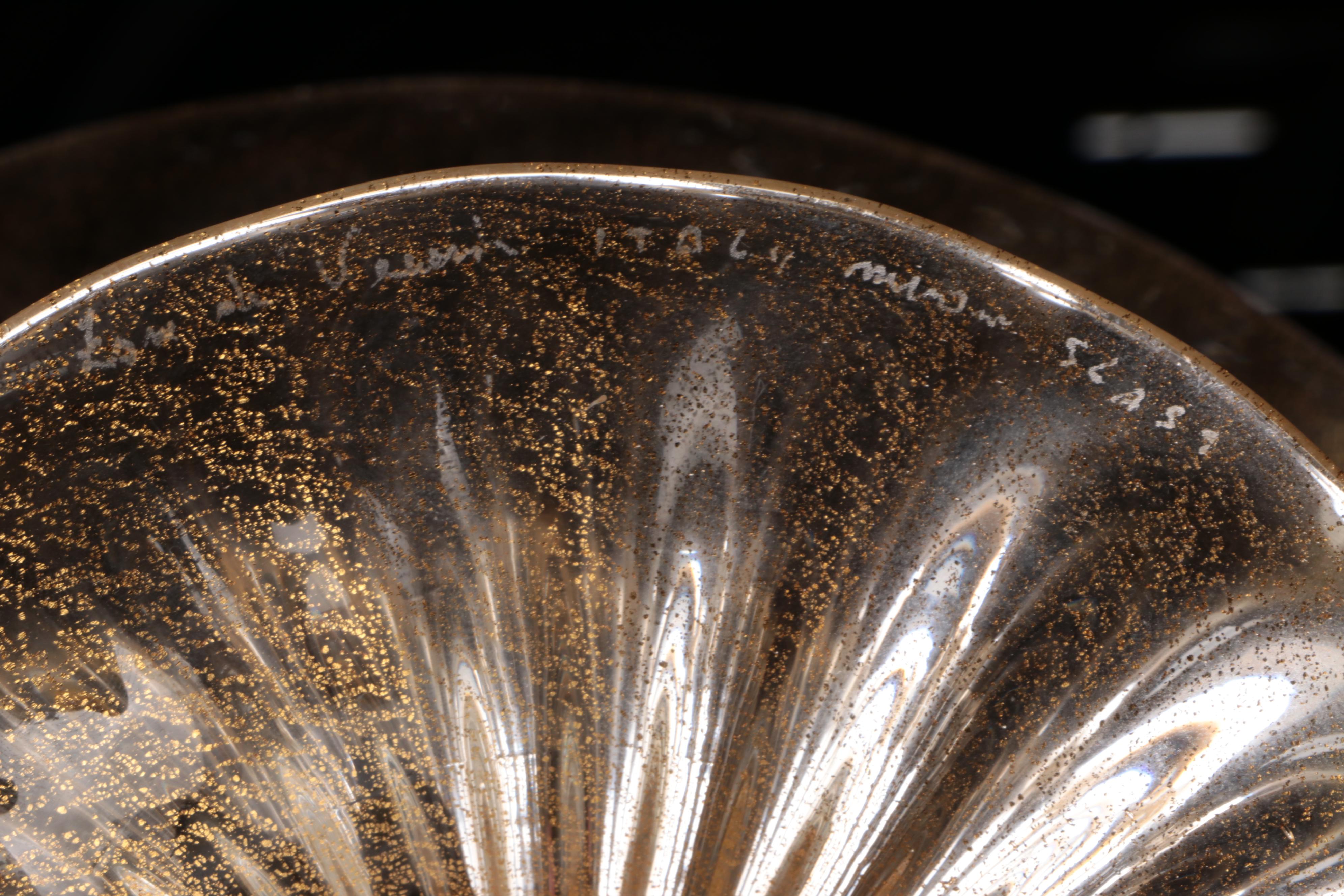 Zora Murano Avventurina Glass Compote