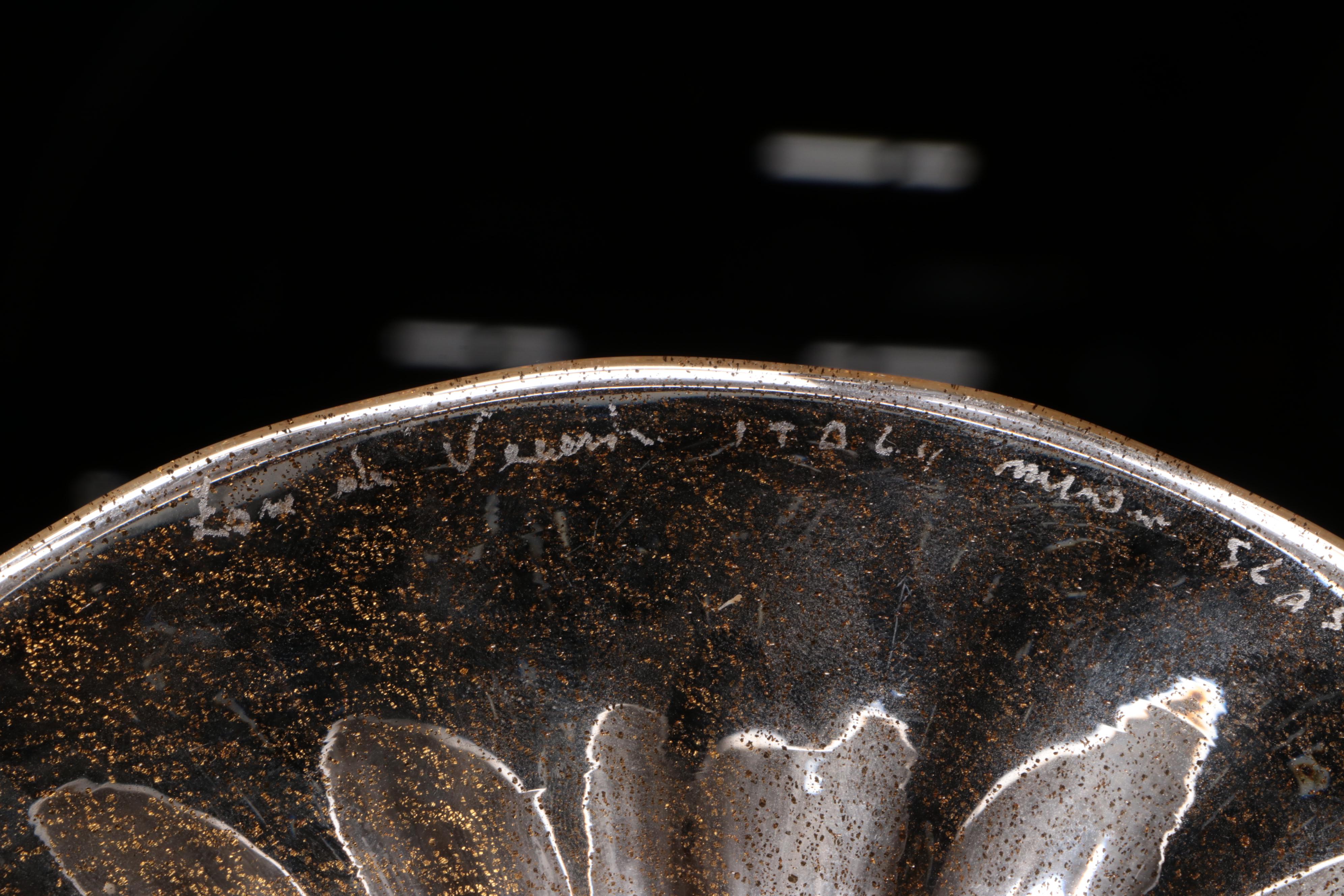 Zora Murano Avventurina Glass Compote