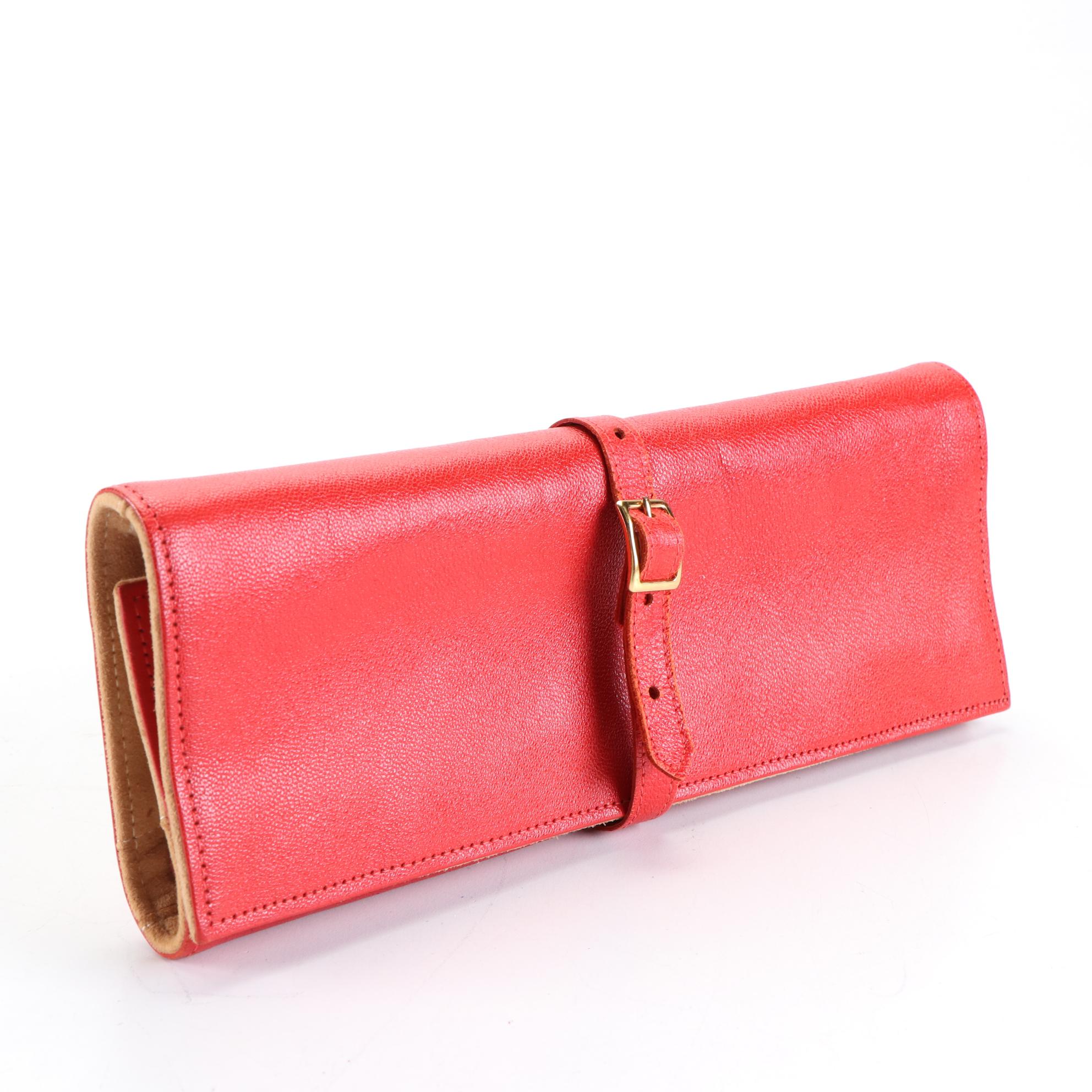 Buckled Jewelry Roll in Leather