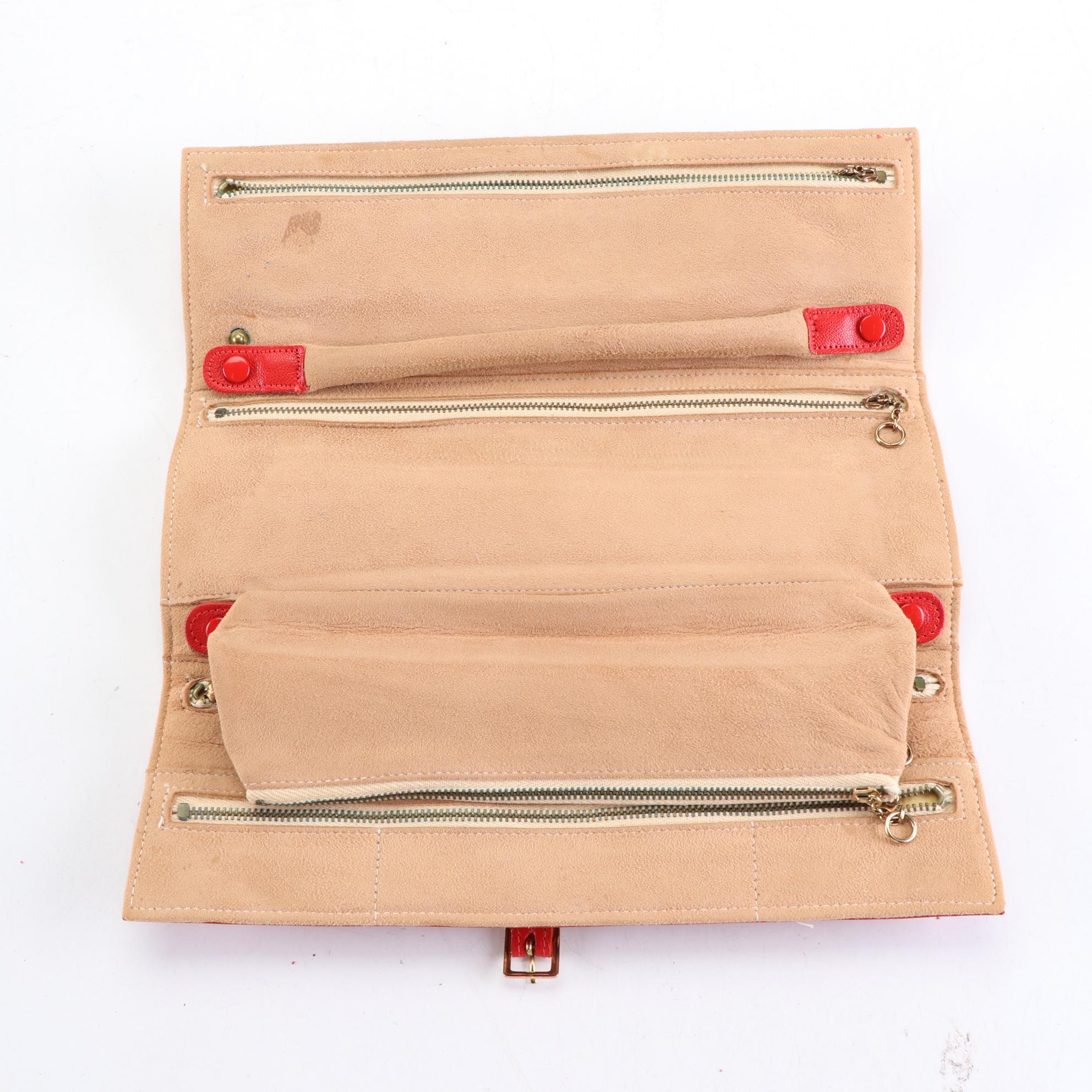 Buckled Jewelry Roll in Leather