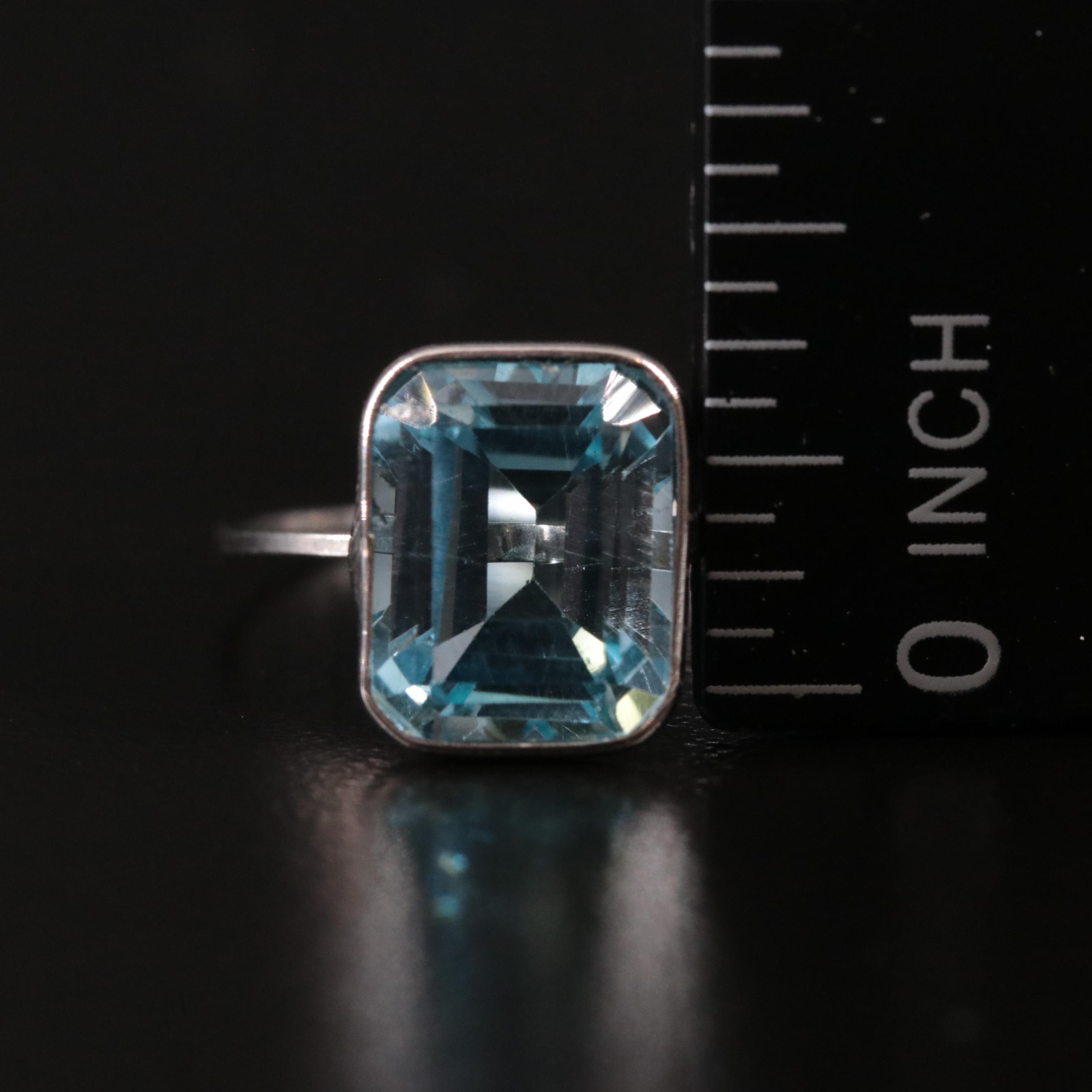 14K Blue Topaz Solitaire Ring