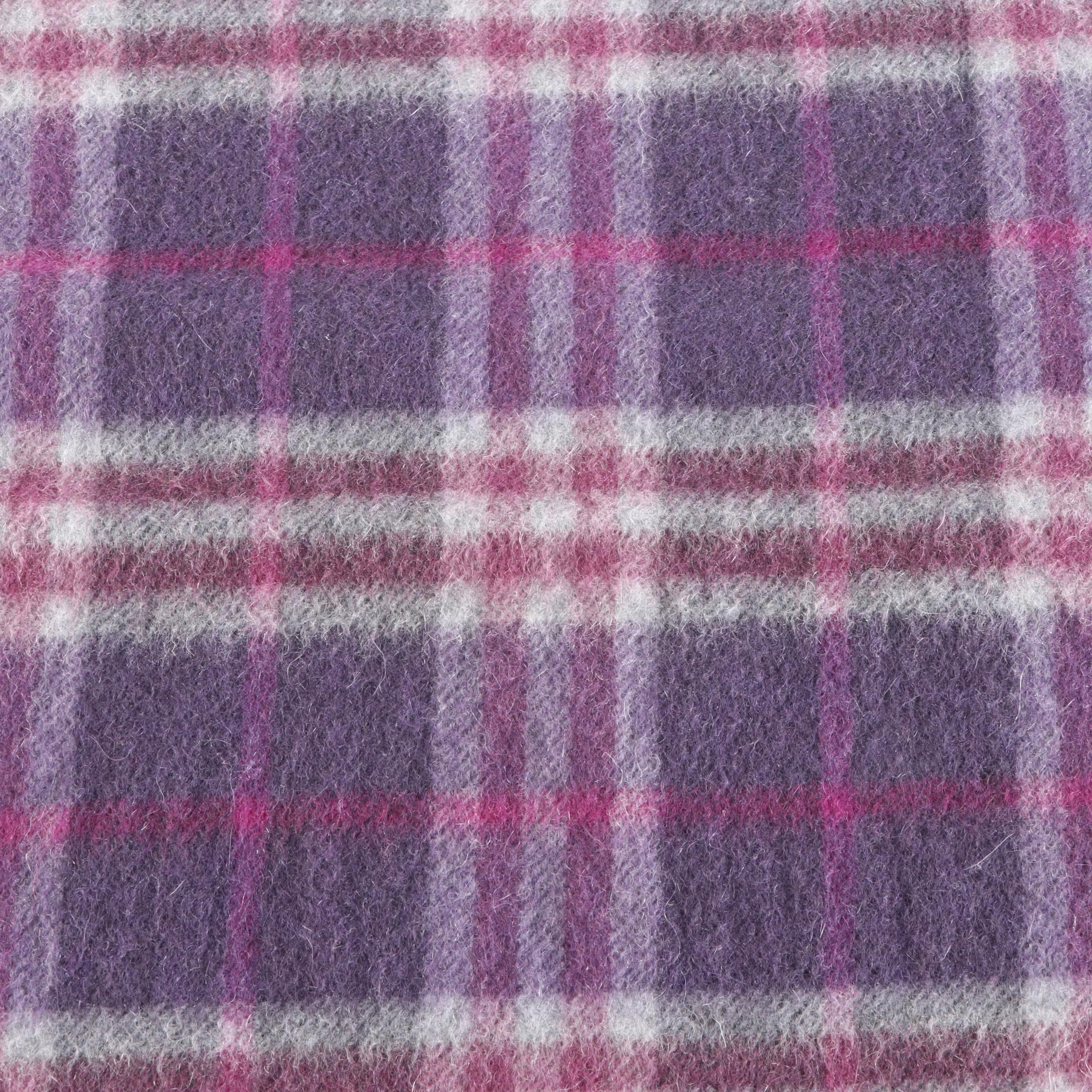 Burberry Check Purple Cashmere Scarf