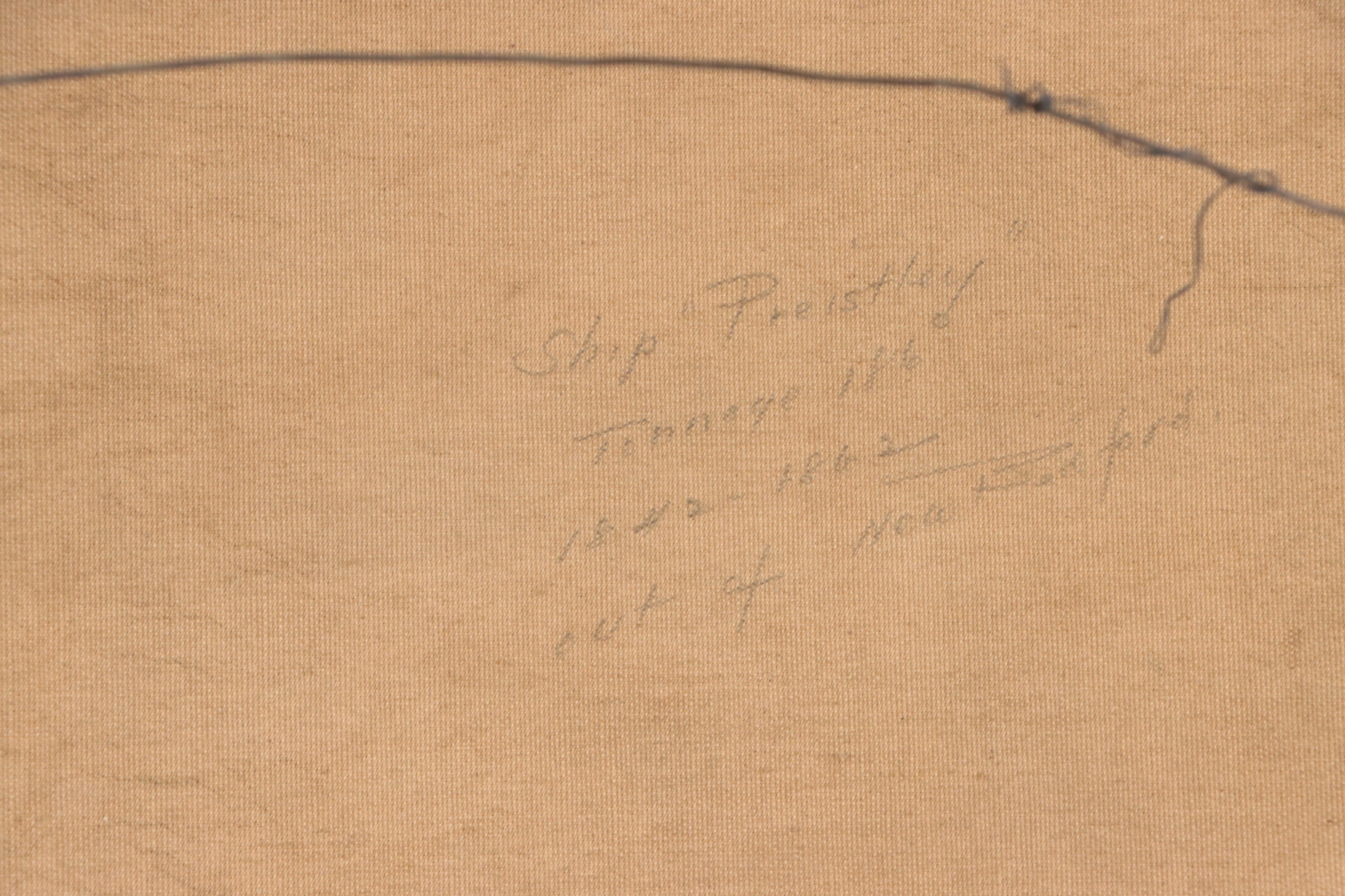 Nautical Oil Painting "Ship Preistley," Circa 1900