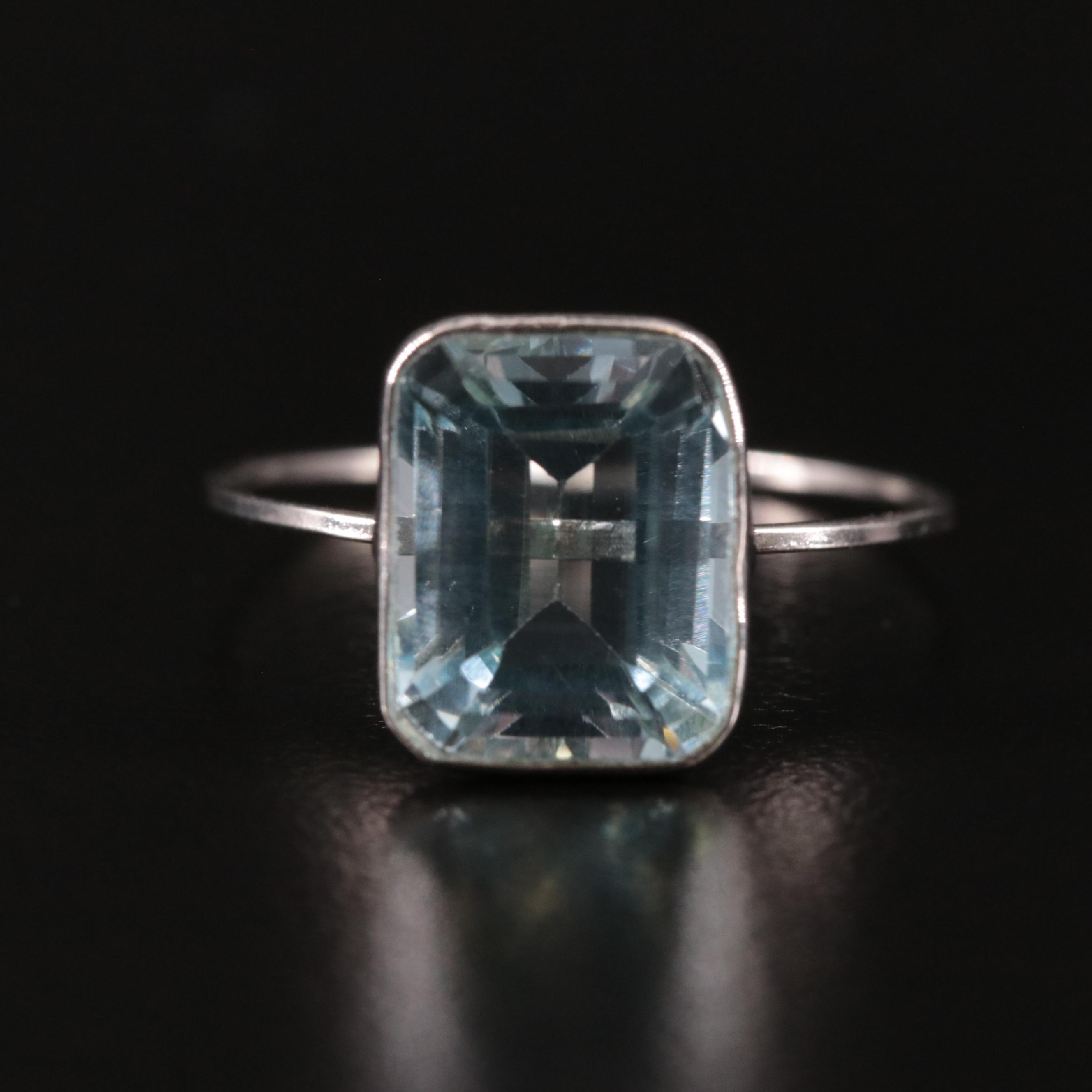 14K Blue Topaz Solitaire Ring