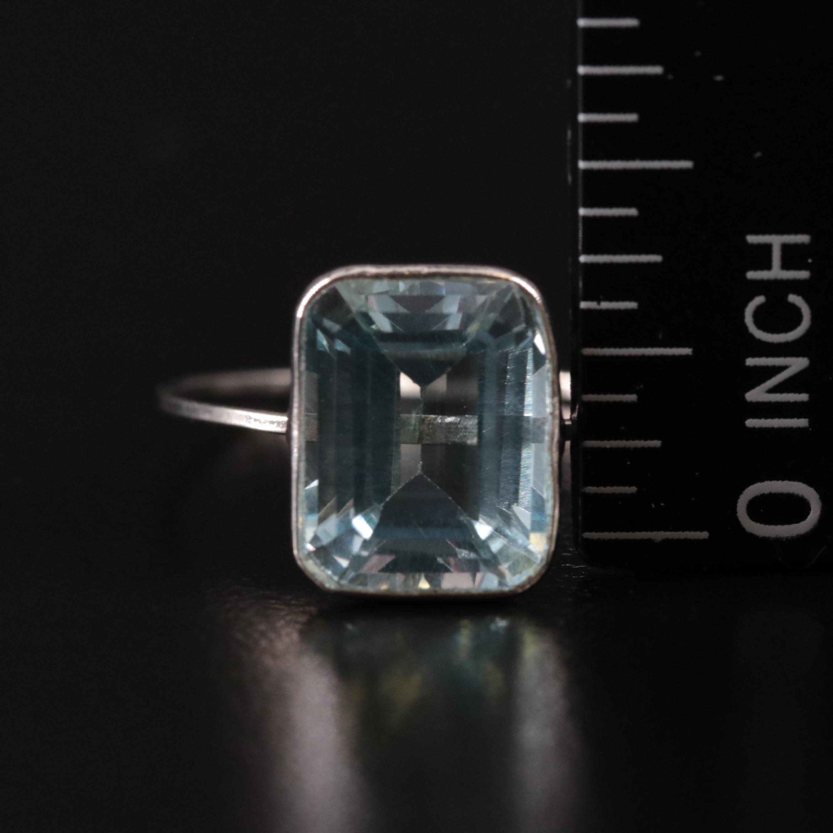 14K Blue Topaz Solitaire Ring