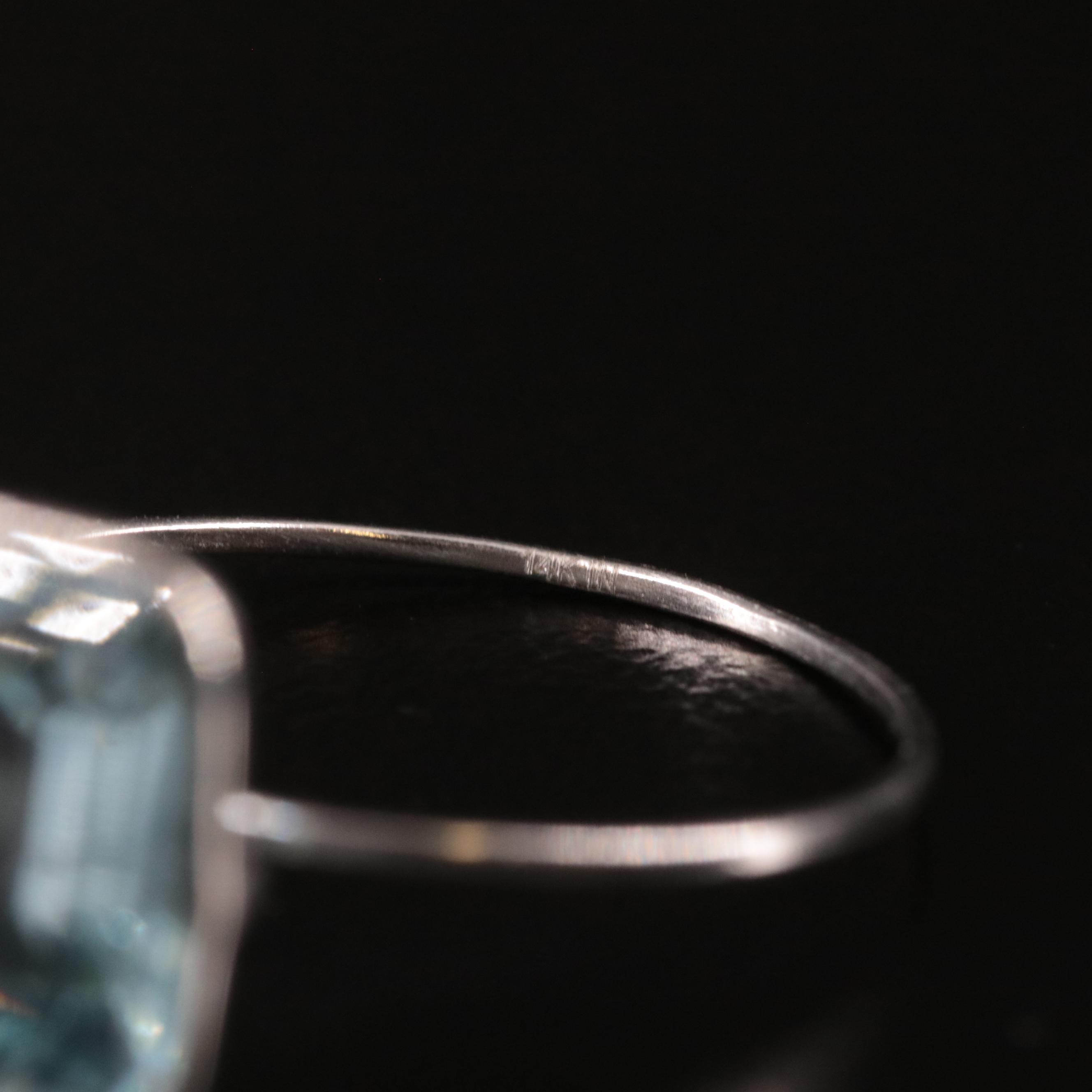 14K Blue Topaz Solitaire Ring
