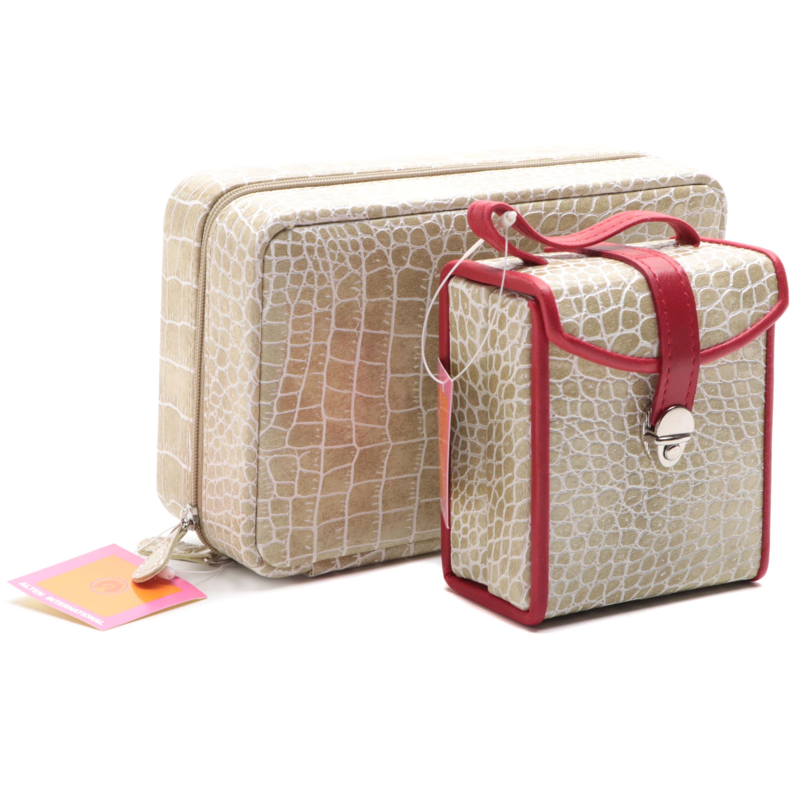 Alten International Alligator Embossed Vinyl Jewelry Cases