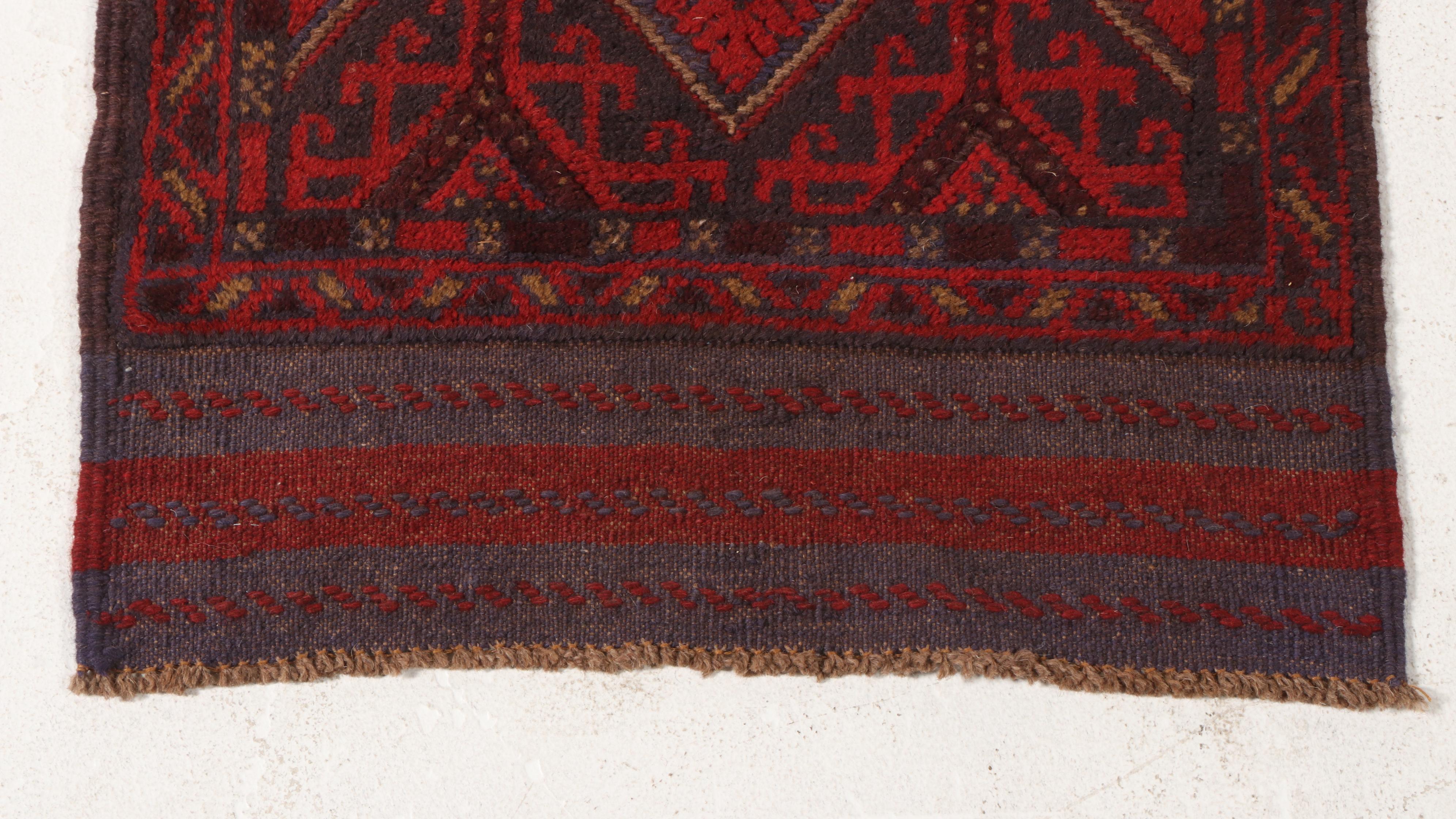 2' x 7'10 Hand-Knotted Afghan Baluch Carpet Runner