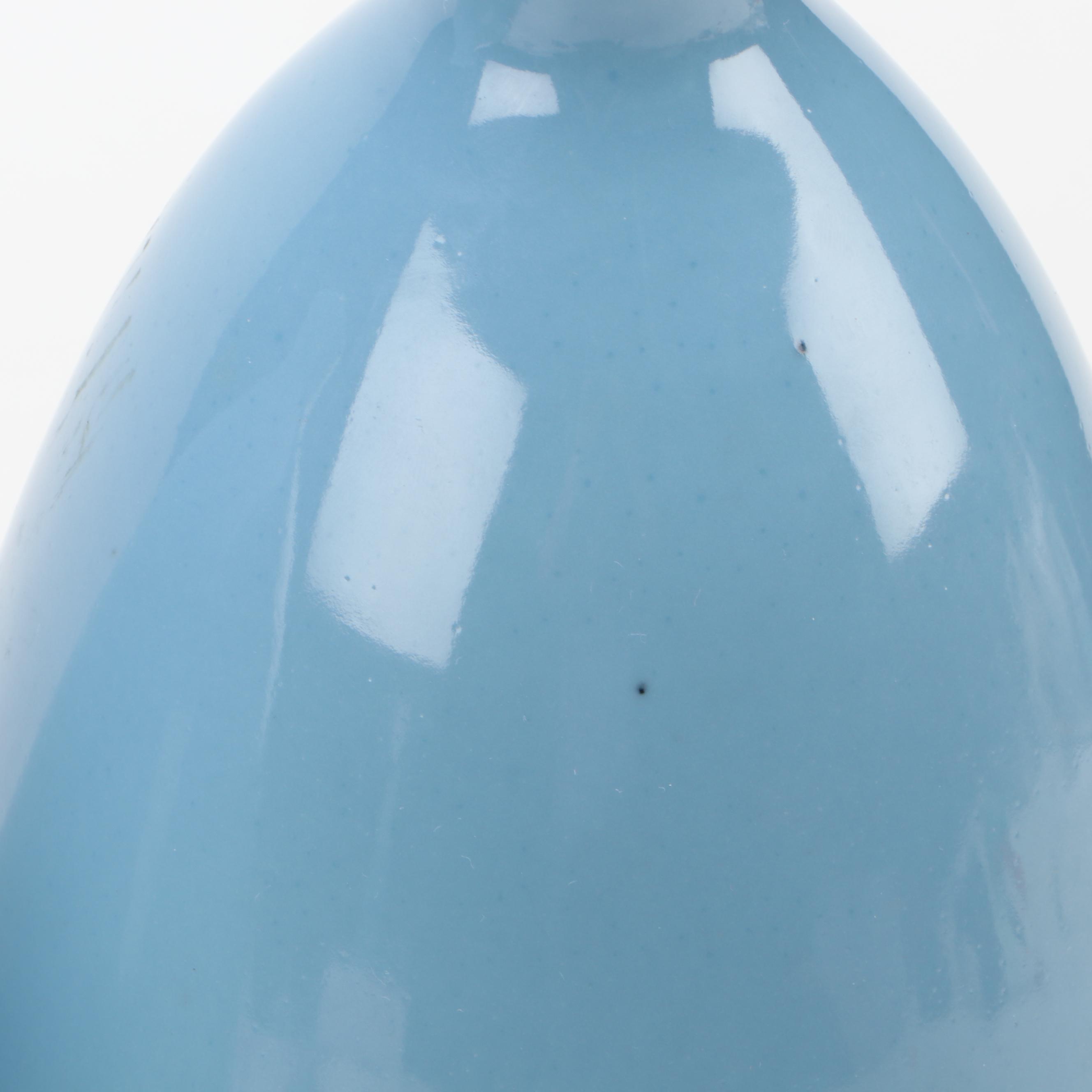 Porcelain Blue Glazed Bottle Vases